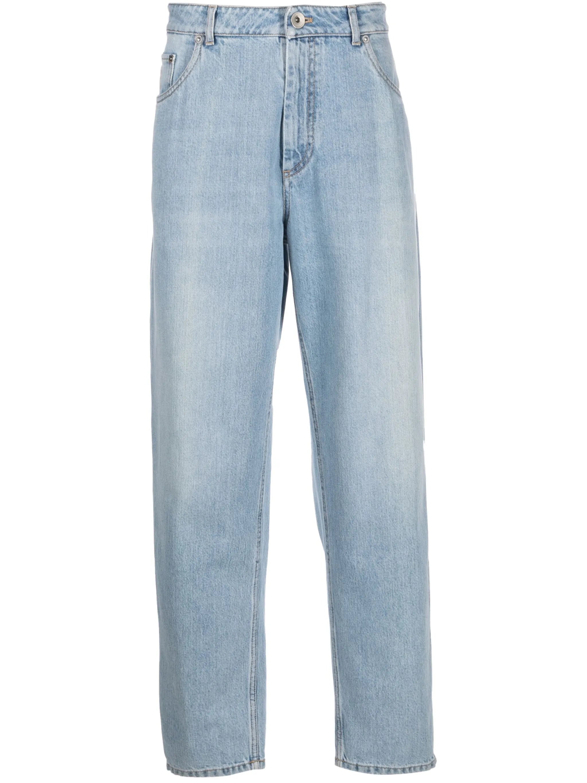 straight-leg denim jeans
