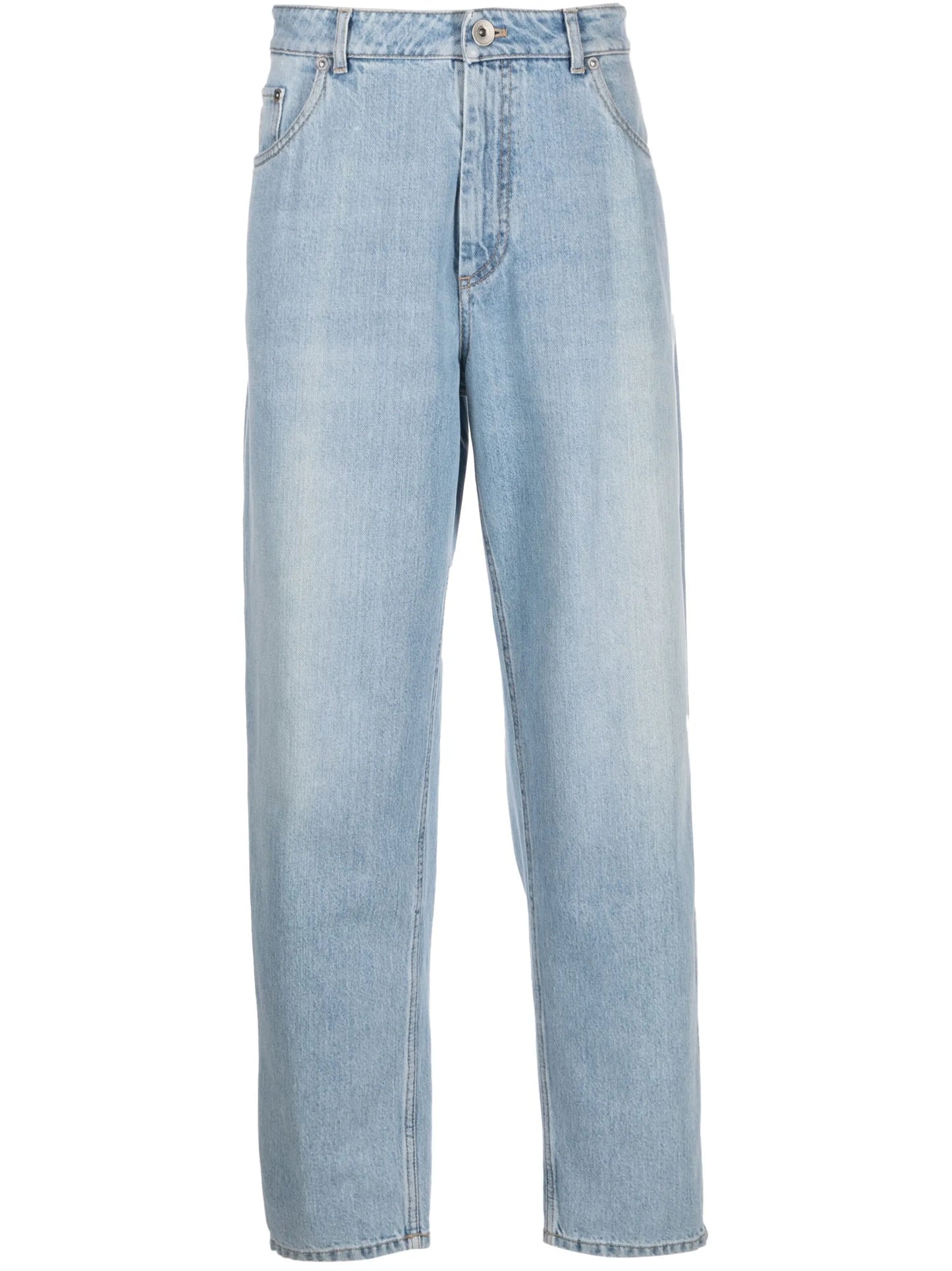straight-leg denim jeans