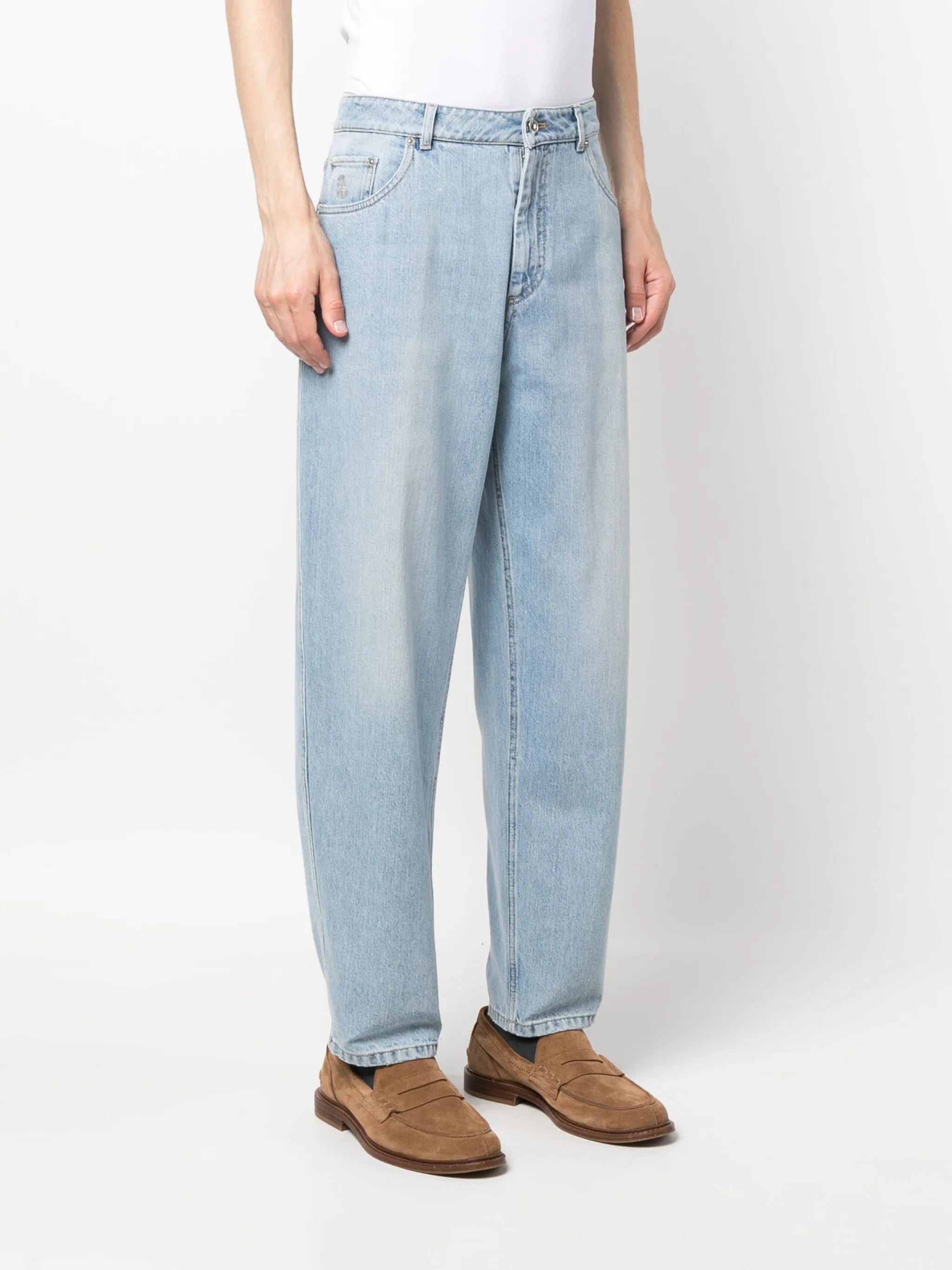 straight-leg denim jeans