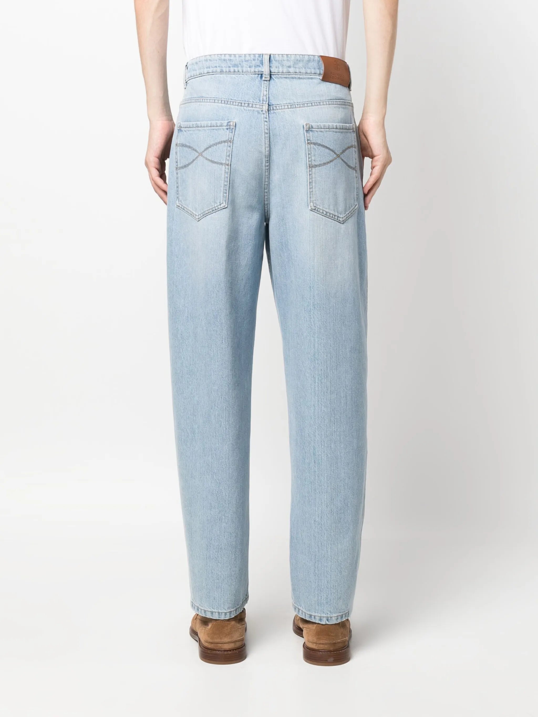 straight-leg denim jeans