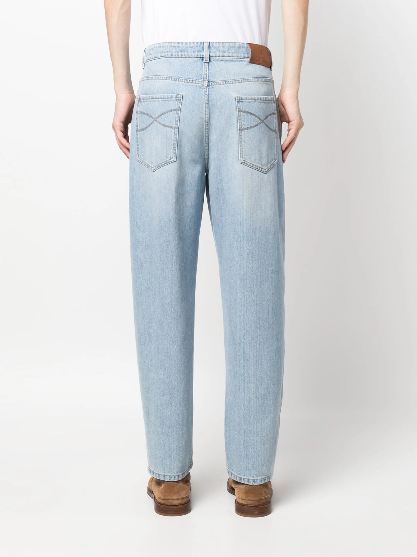 straight-leg denim jeans
