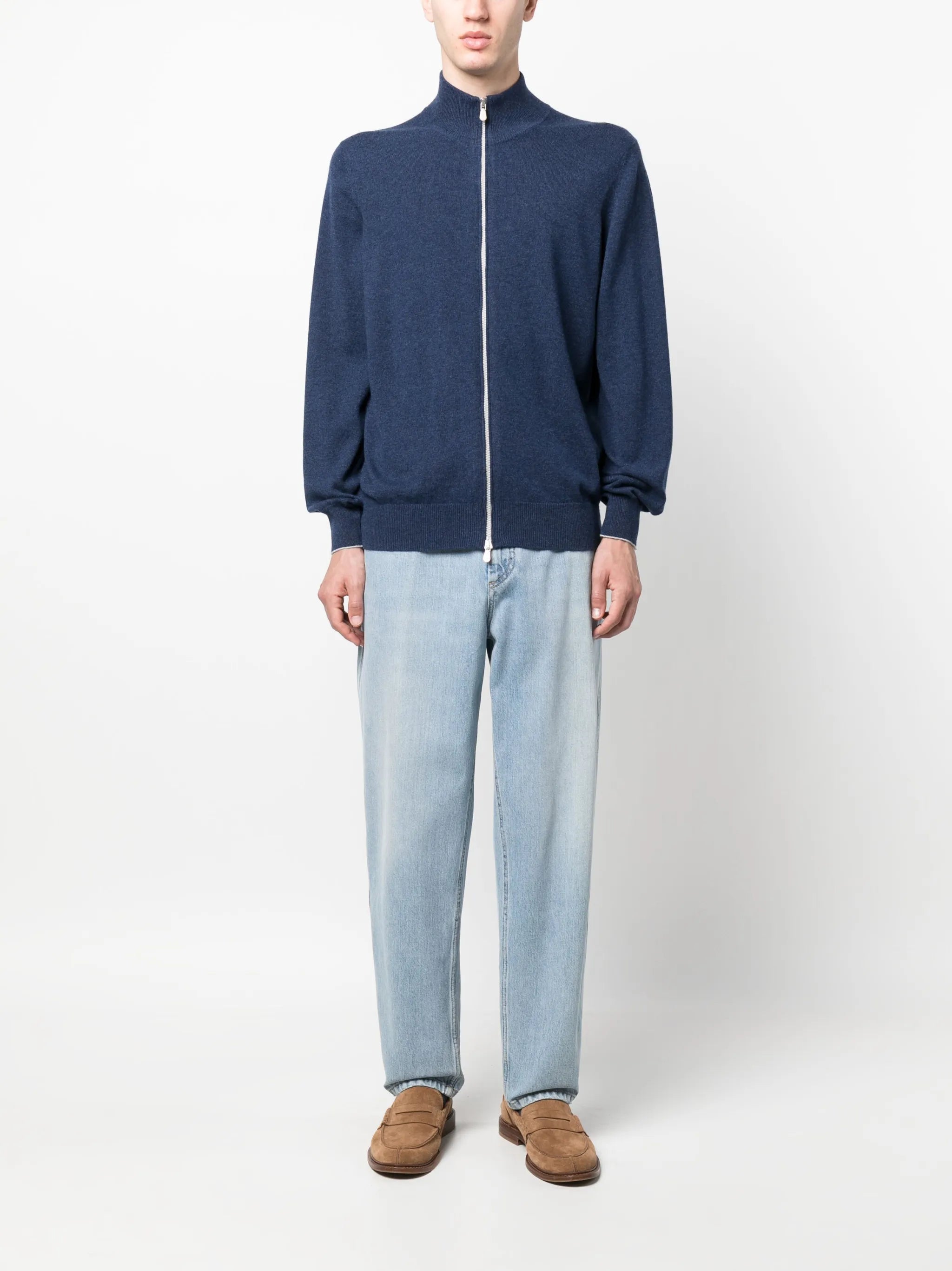 straight-leg denim jeans