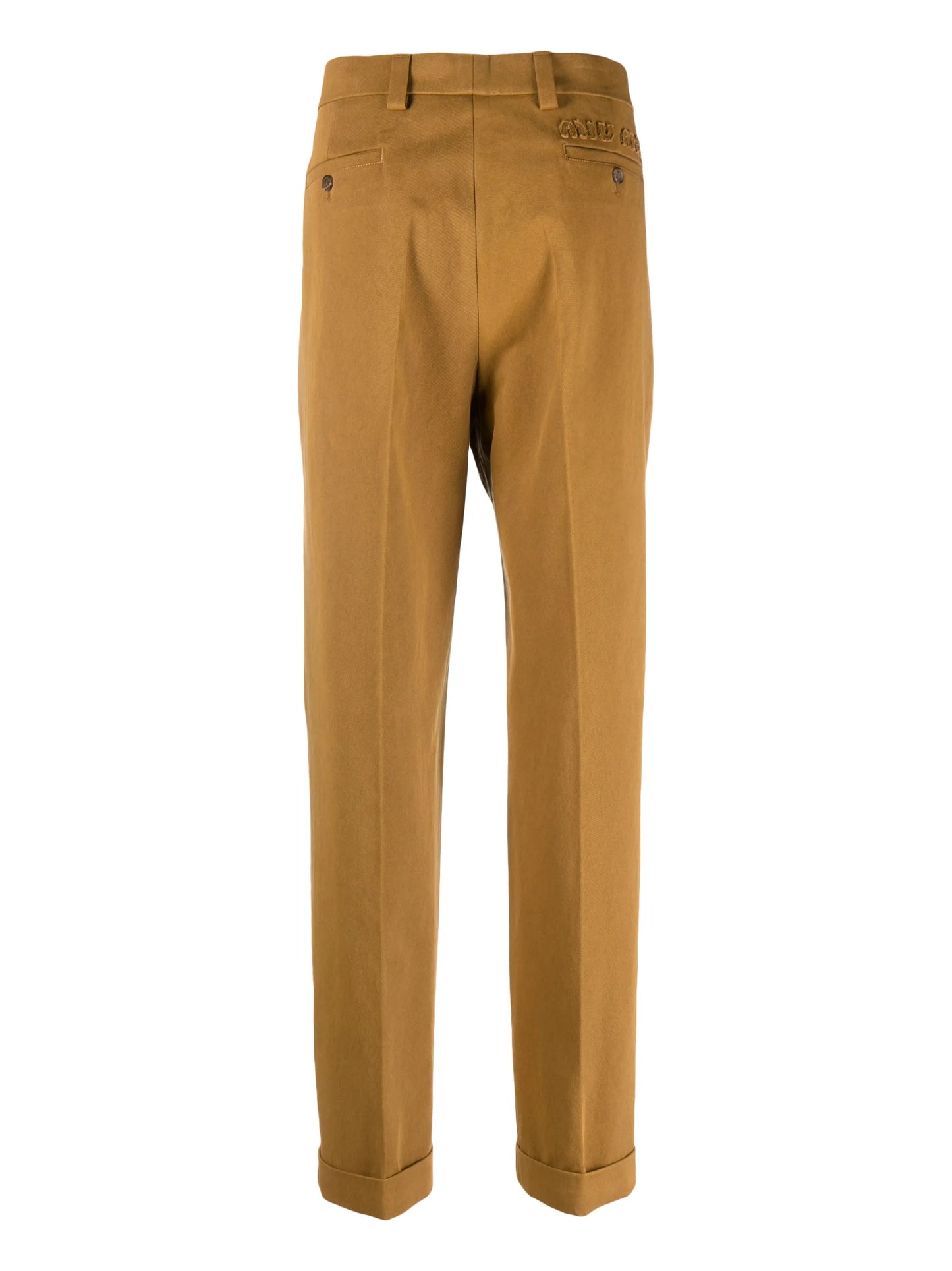 logo-embroidered gabardine trousers