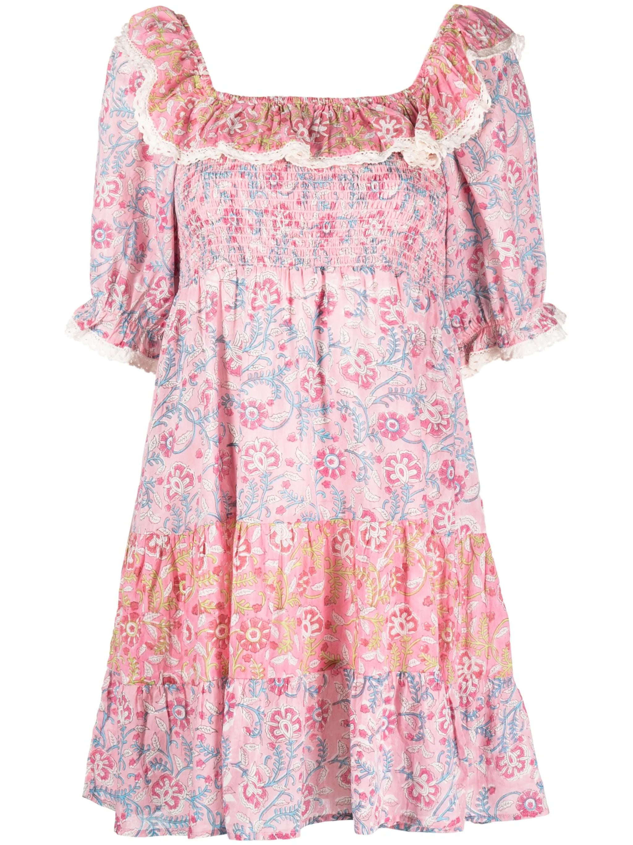 Harlow floral-print cotton minidress