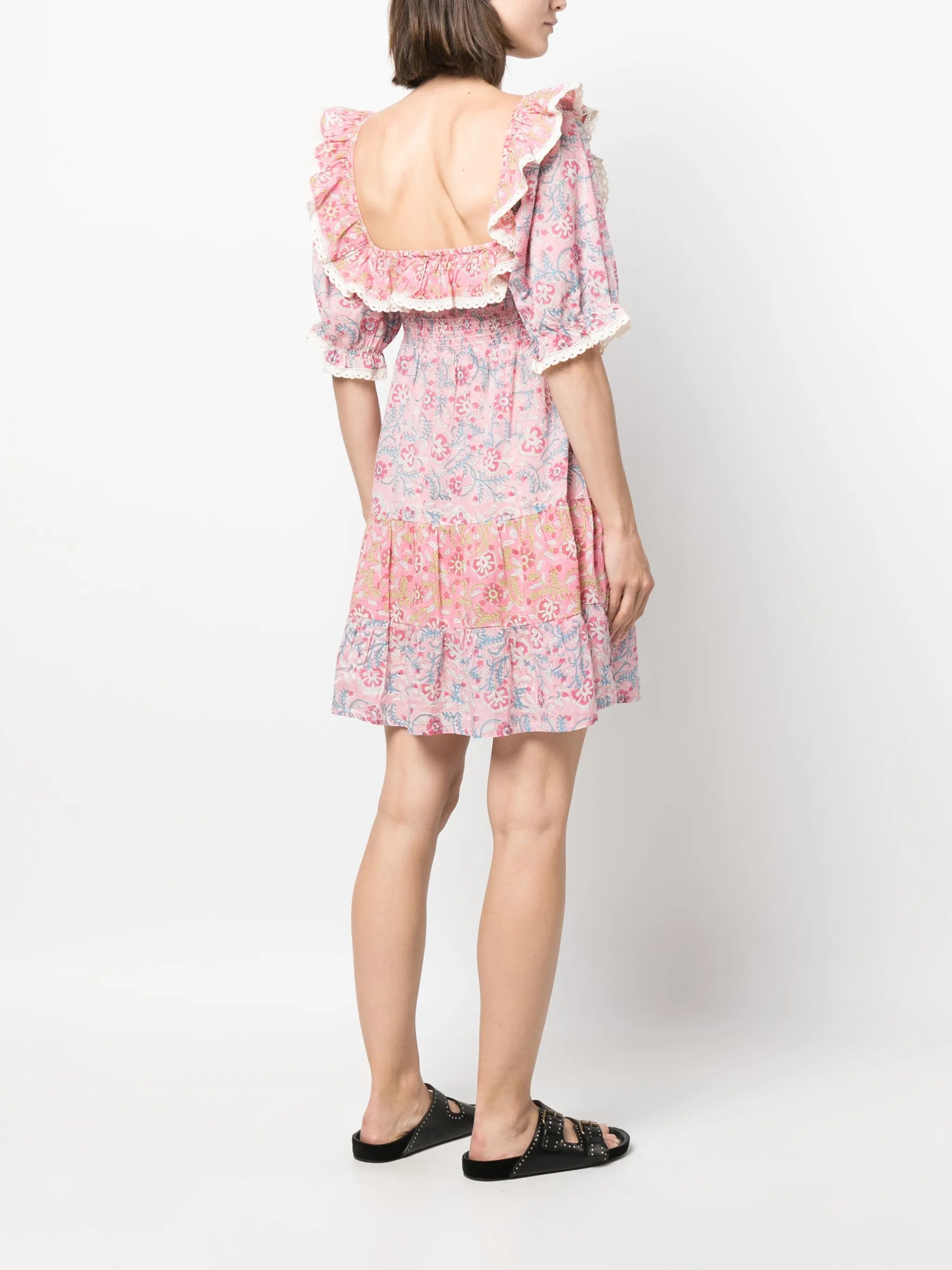 Harlow floral-print cotton minidress