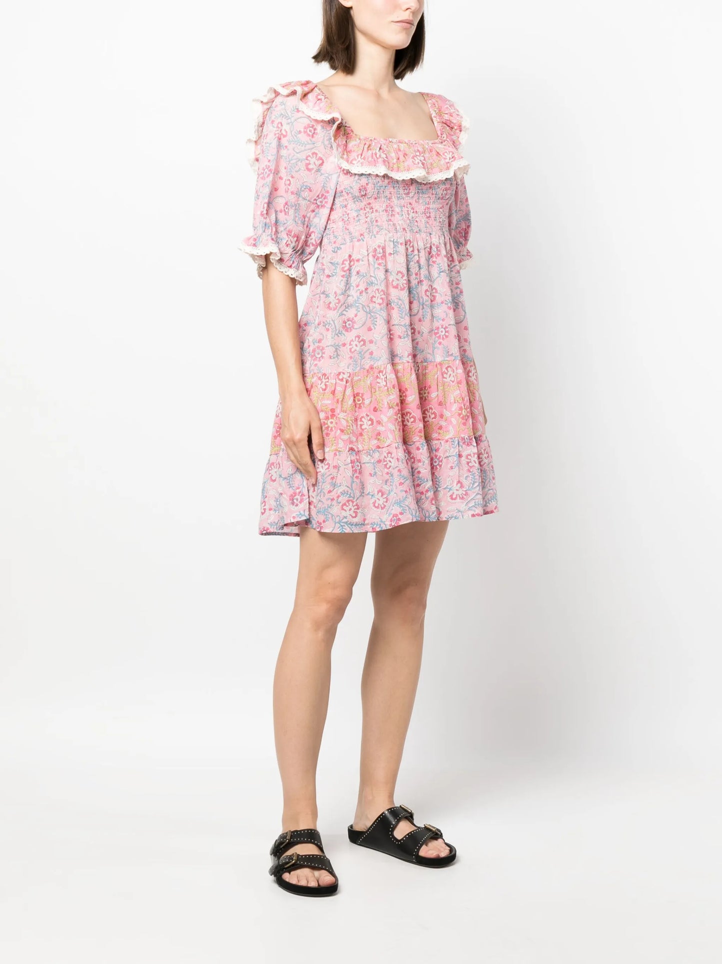 Harlow floral-print cotton minidress