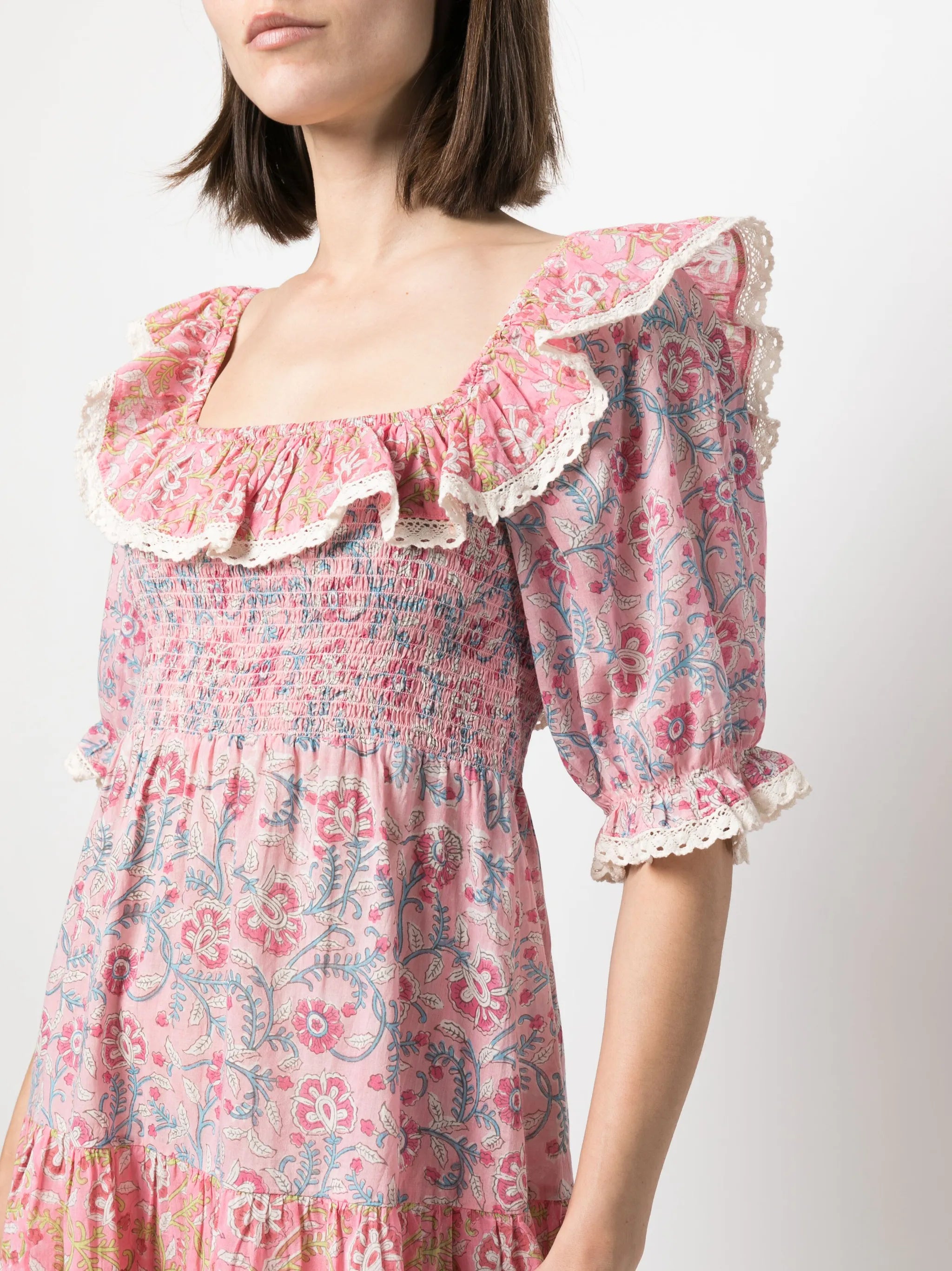 Harlow floral-print cotton minidress