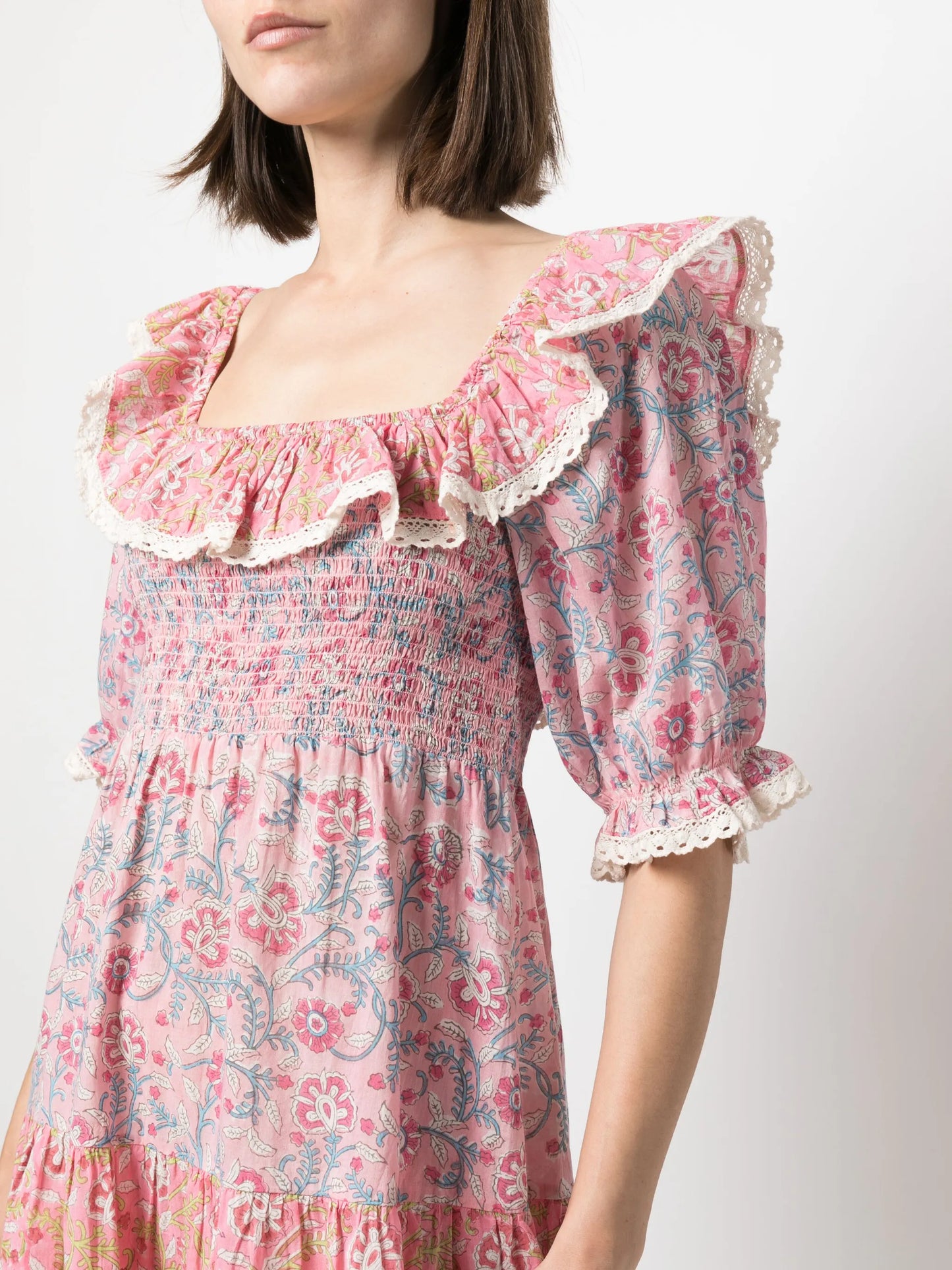 Harlow floral-print cotton minidress