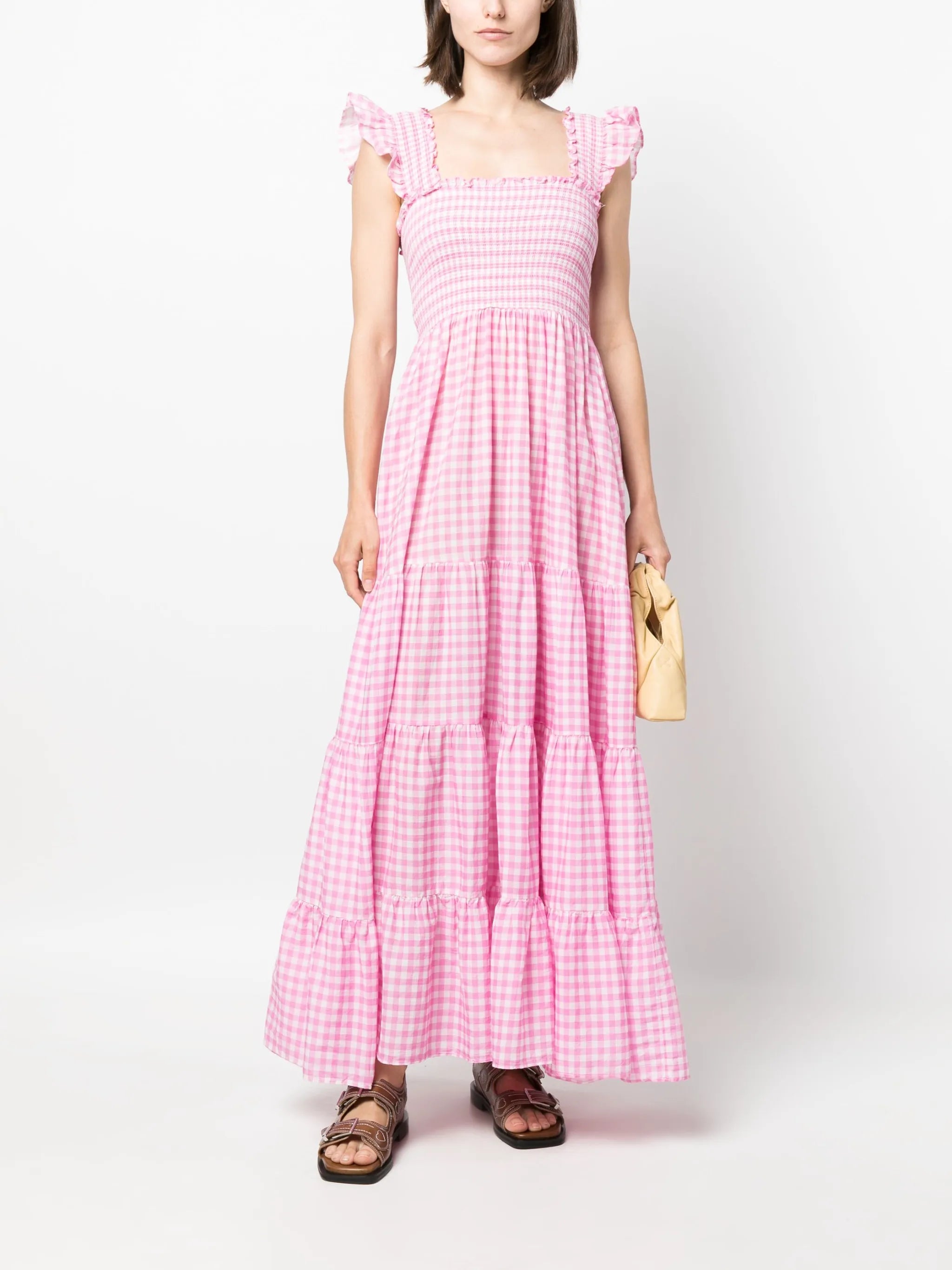 Kendall gingham-print cotton dress
