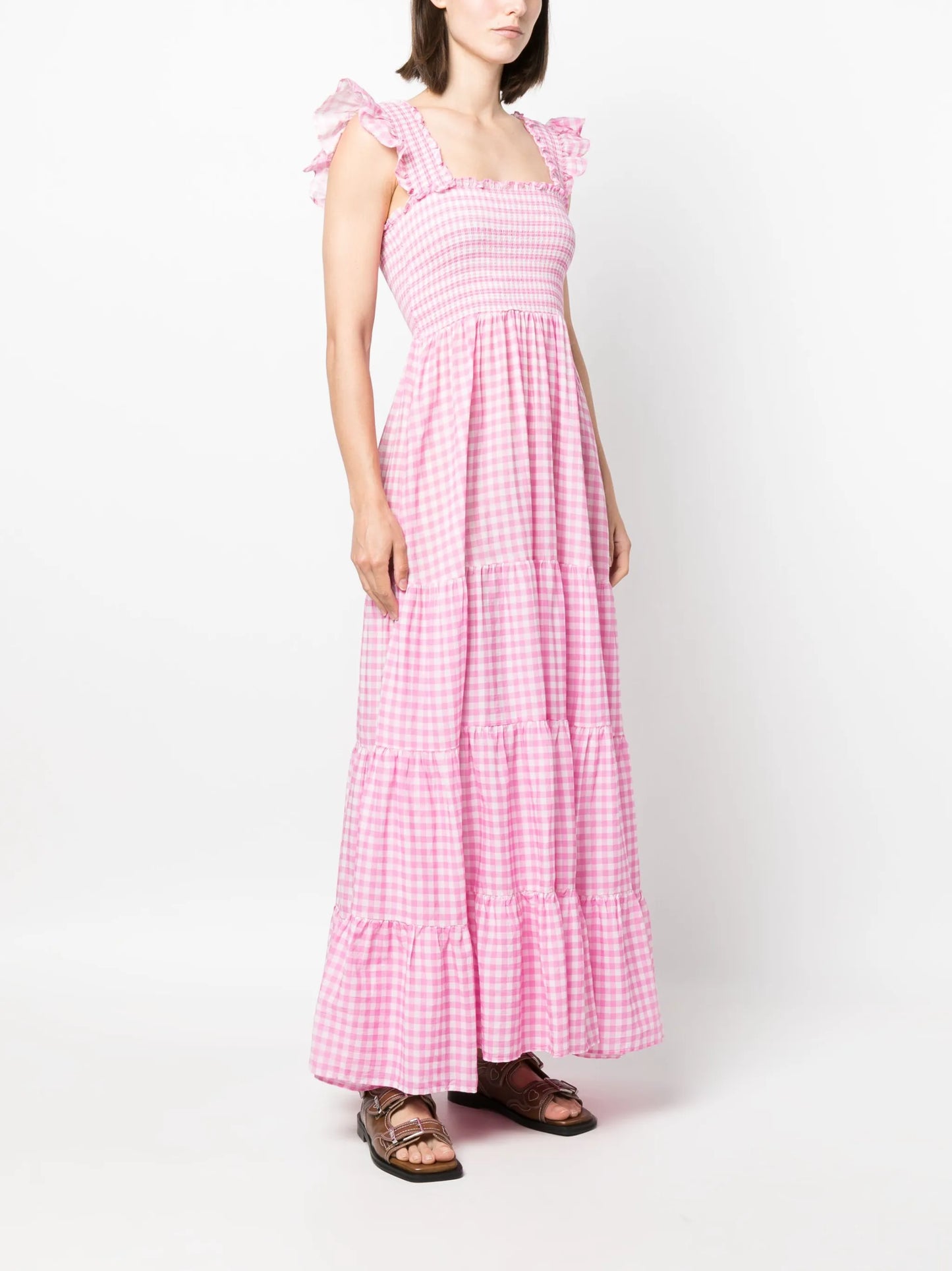 Kendall gingham-print cotton dress