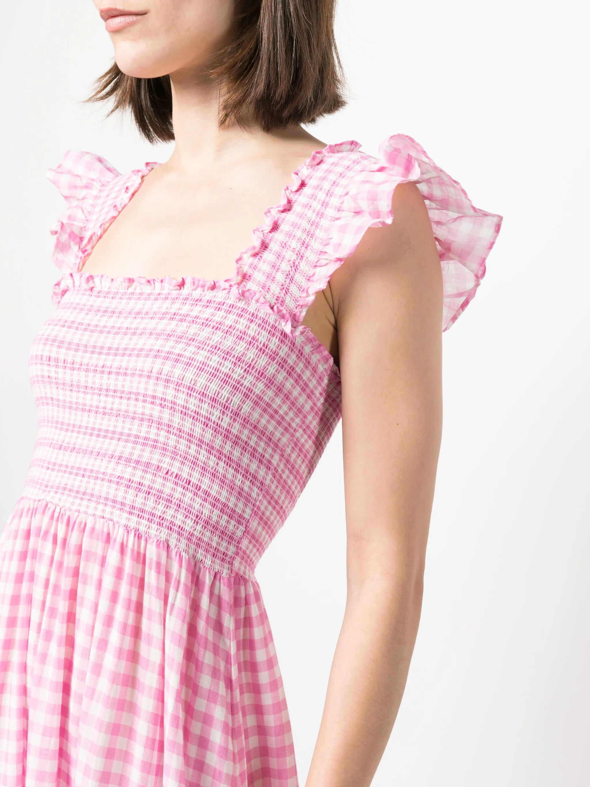 Kendall gingham-print cotton dress