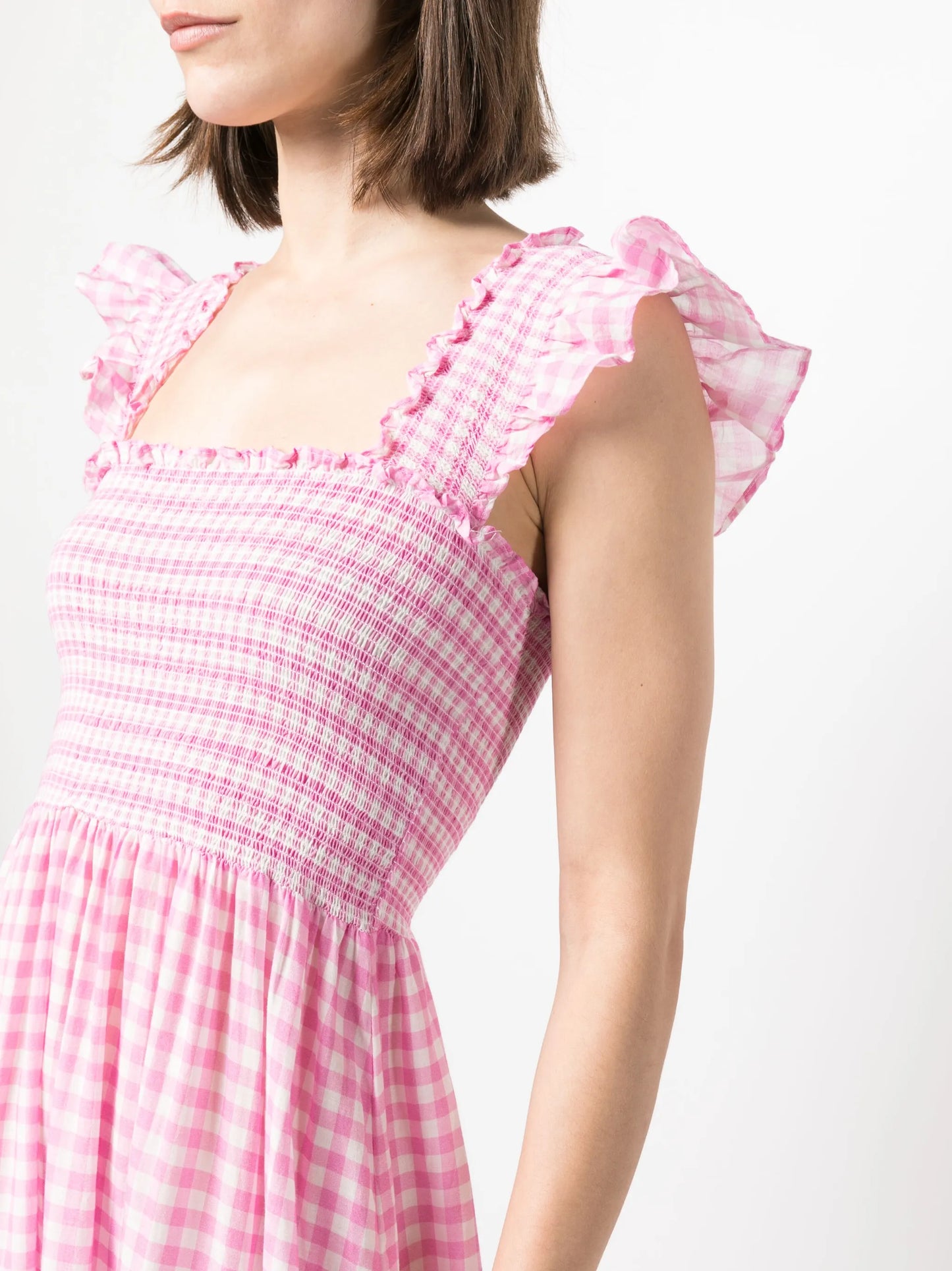 Kendall gingham-print cotton dress