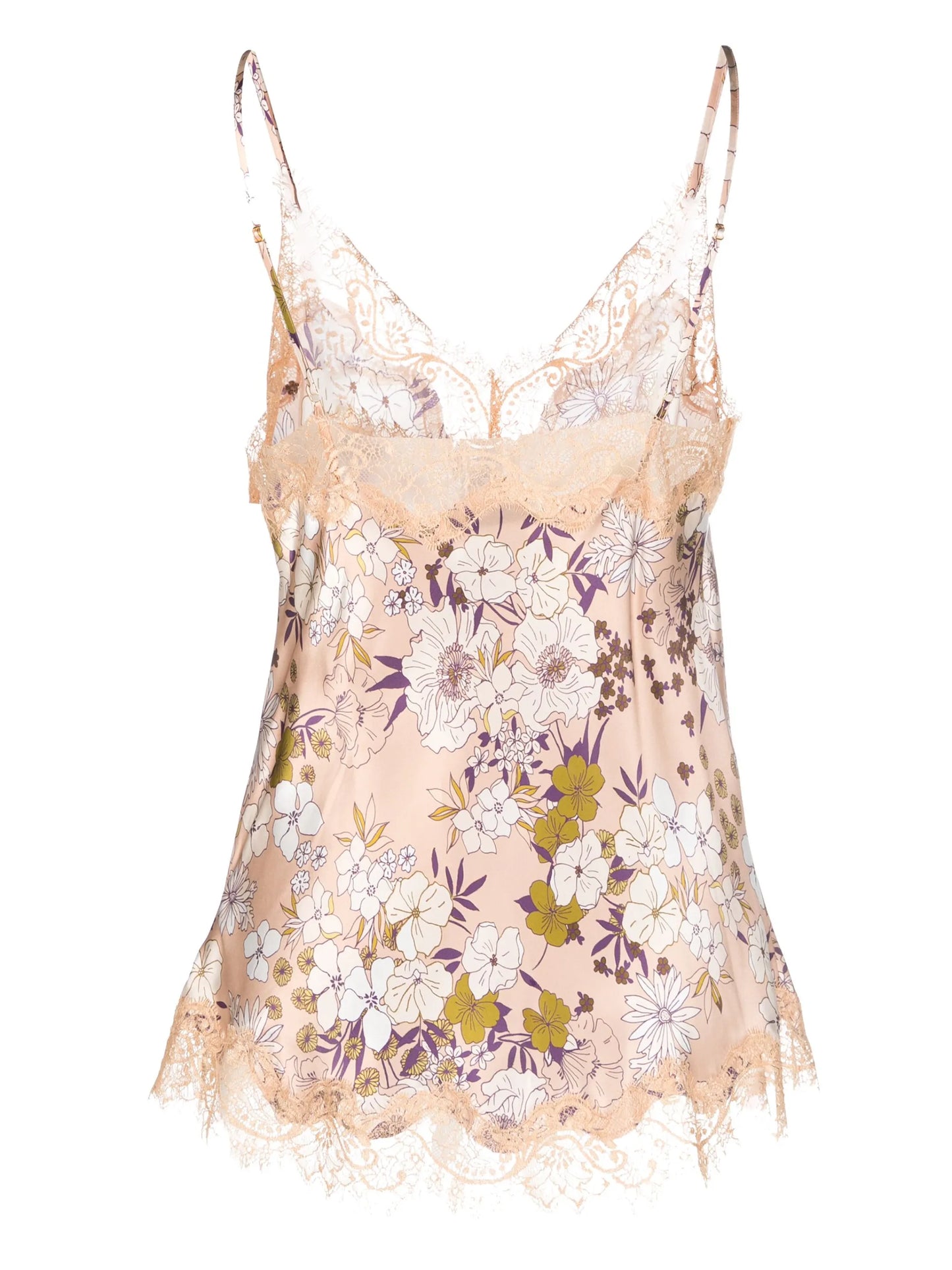 Scarlett floral-print lace-trim camisole top