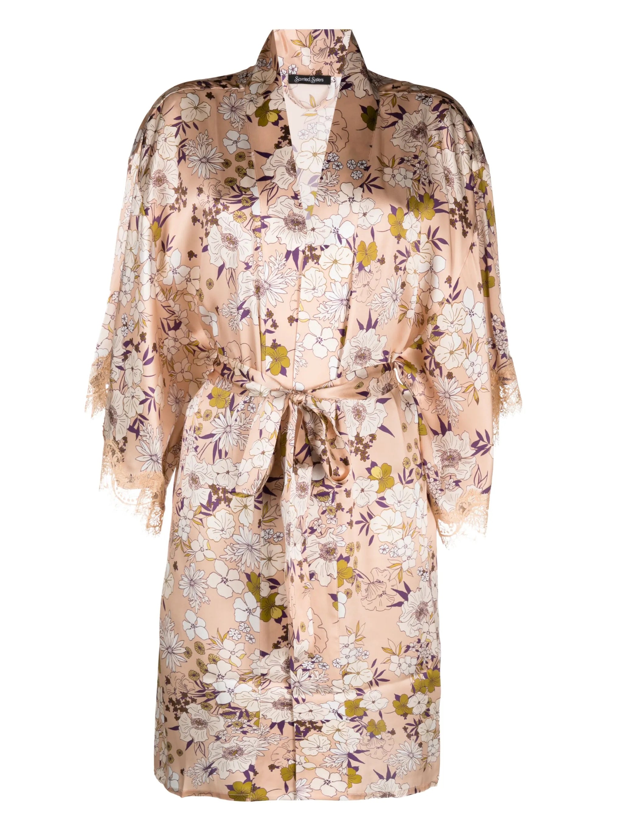 Scarlett floral-print silk robe