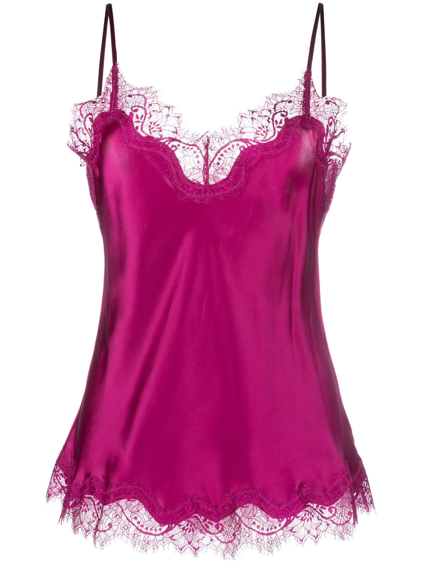 Scarlett lace-trim silk camisole top