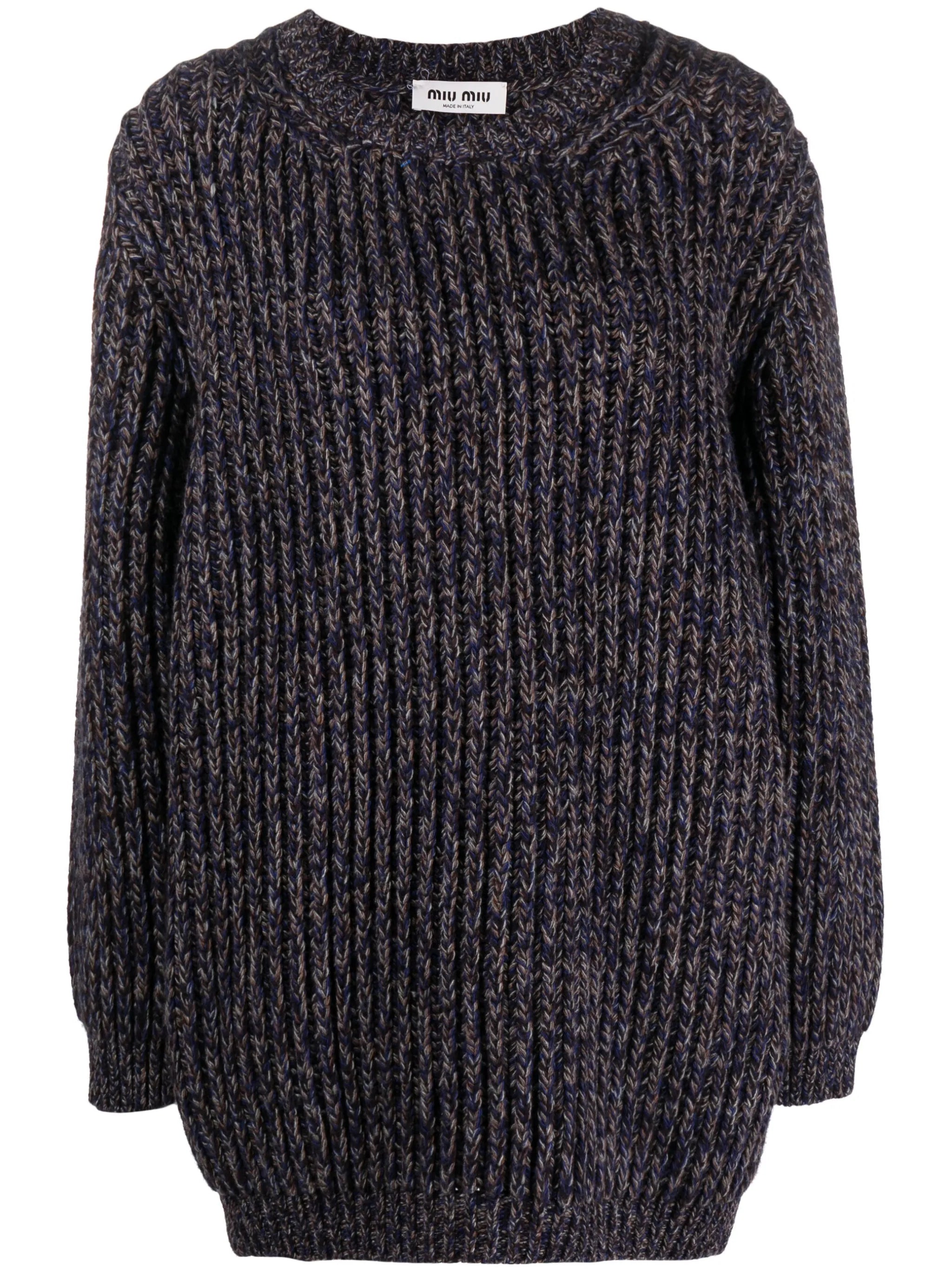 crew-neck virgin-wool knitted jumper