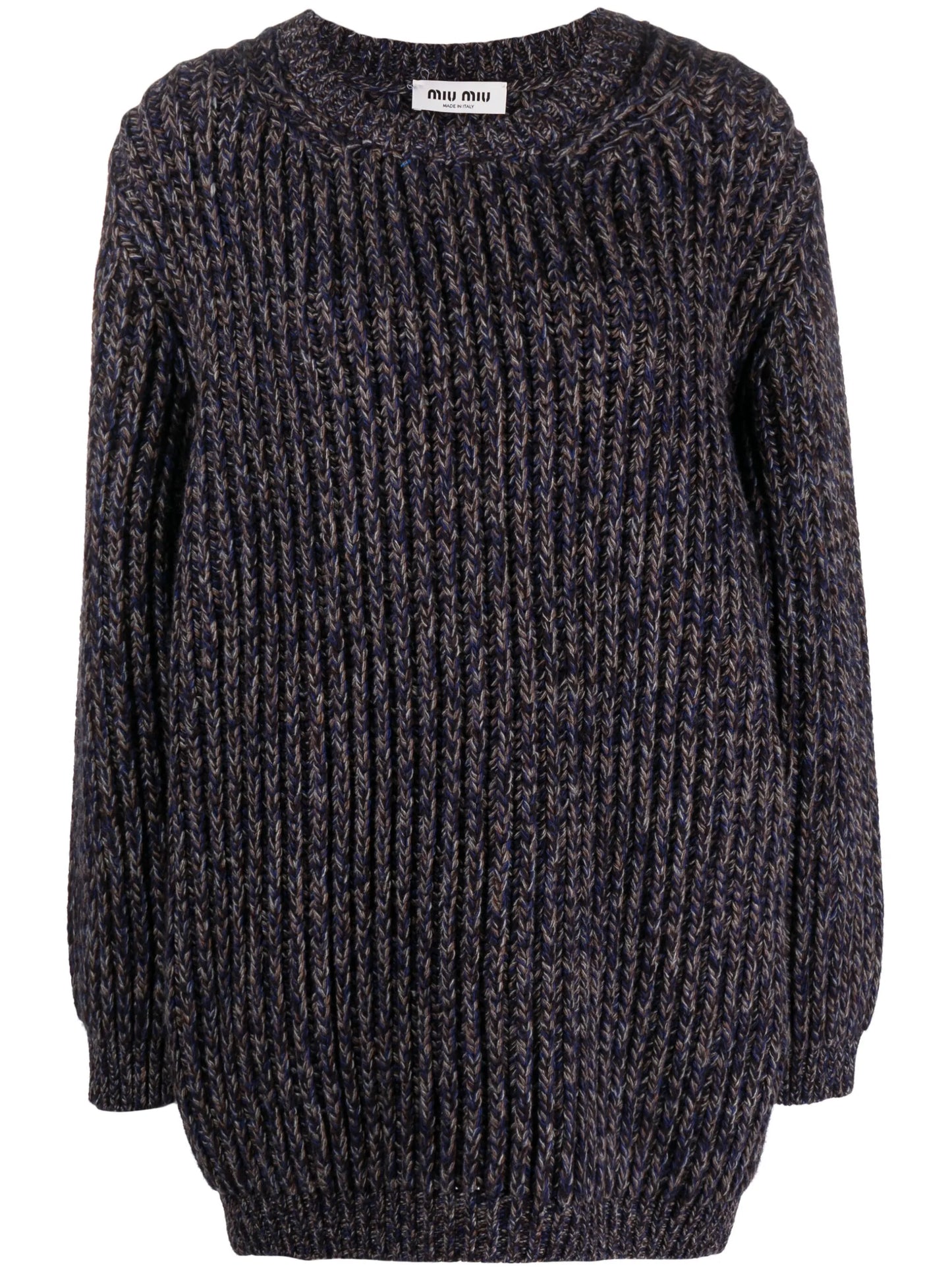 crew-neck virgin-wool knitted jumper