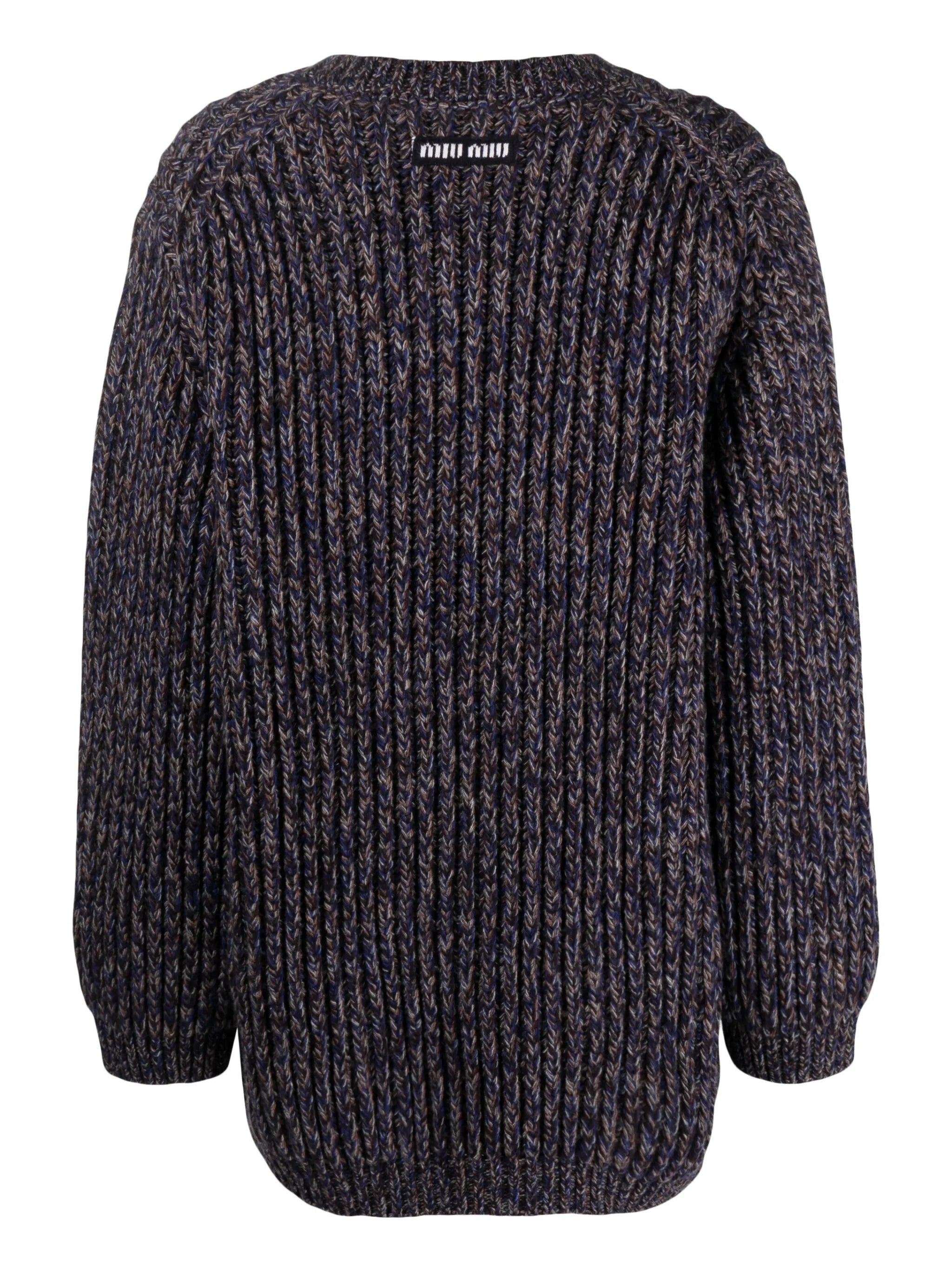crew-neck virgin-wool knitted jumper