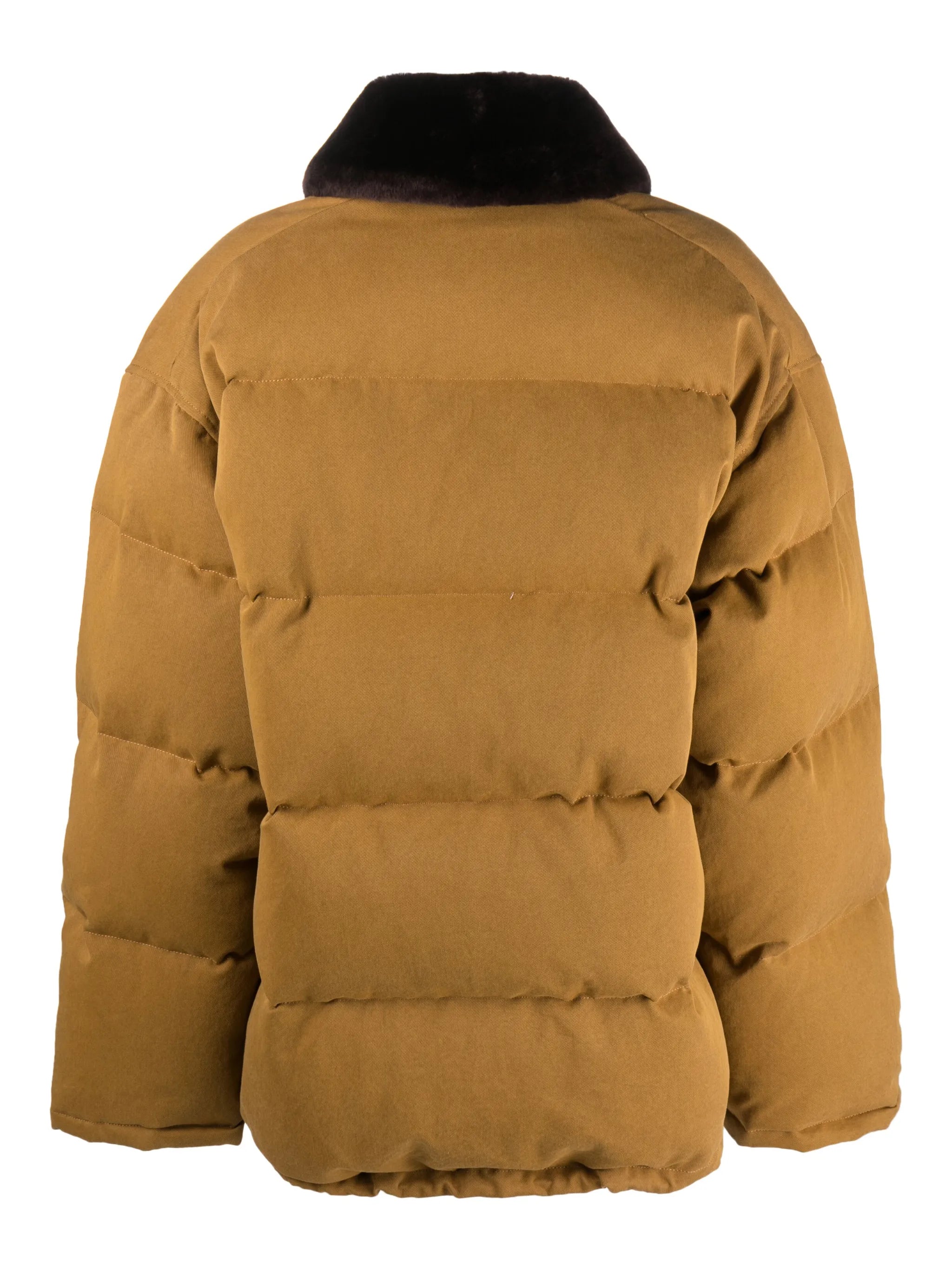 faux fur-trim padded jacket