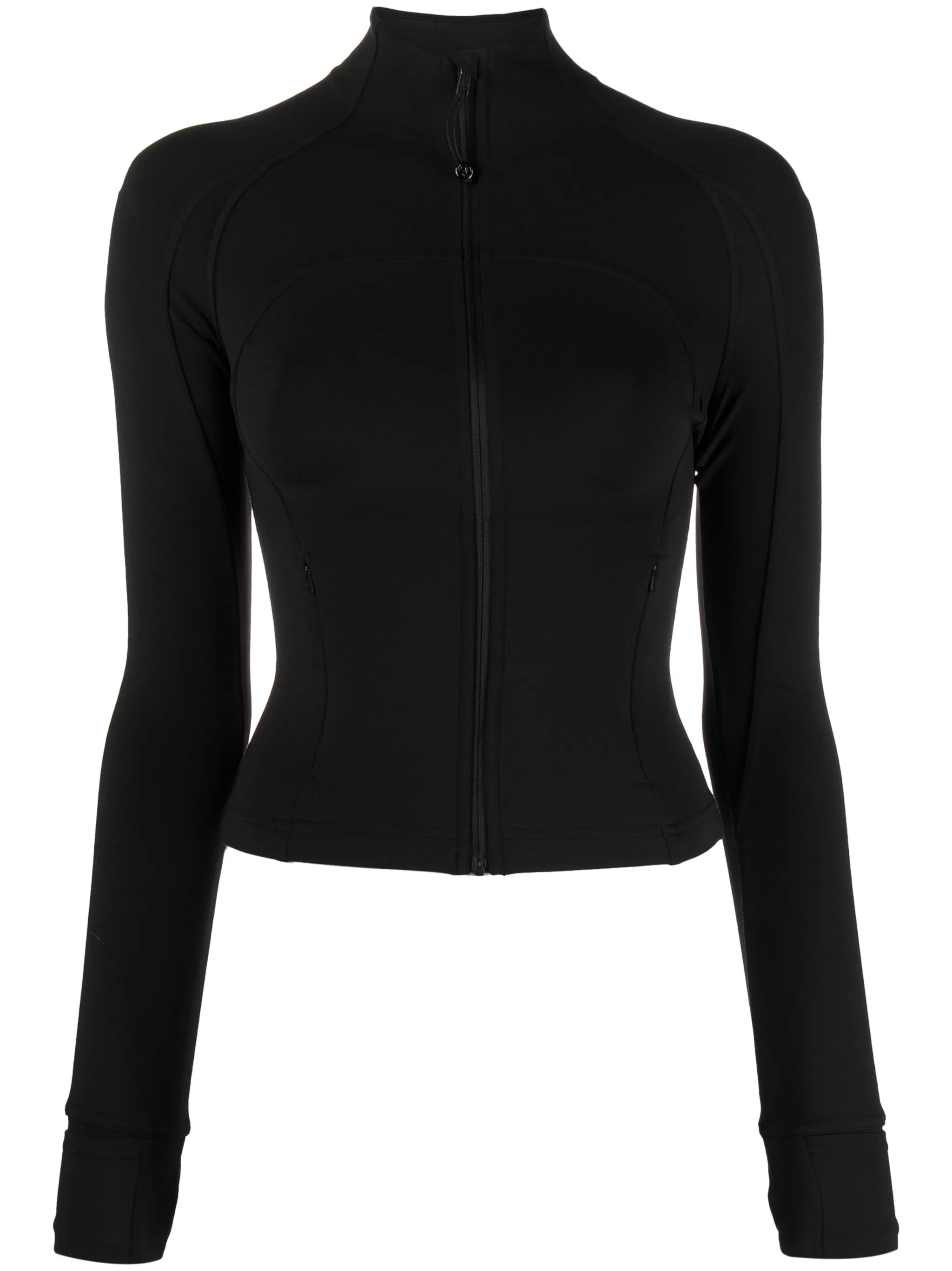 Define nulu high-neck panelled cropped jacket