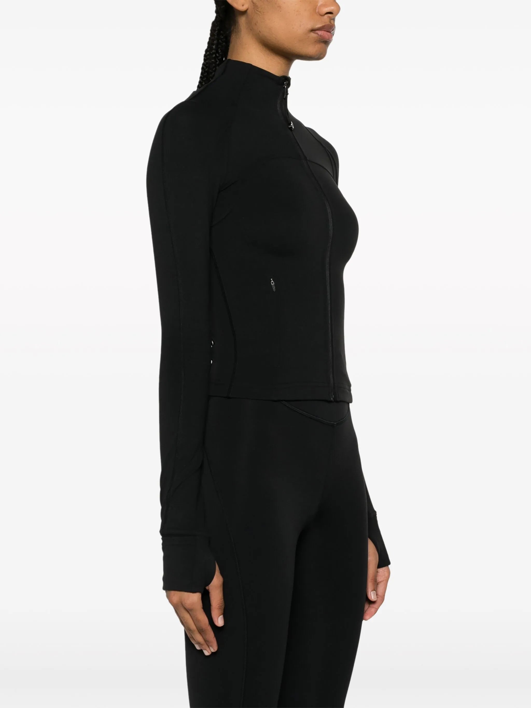 Define nulu high-neck panelled cropped jacket