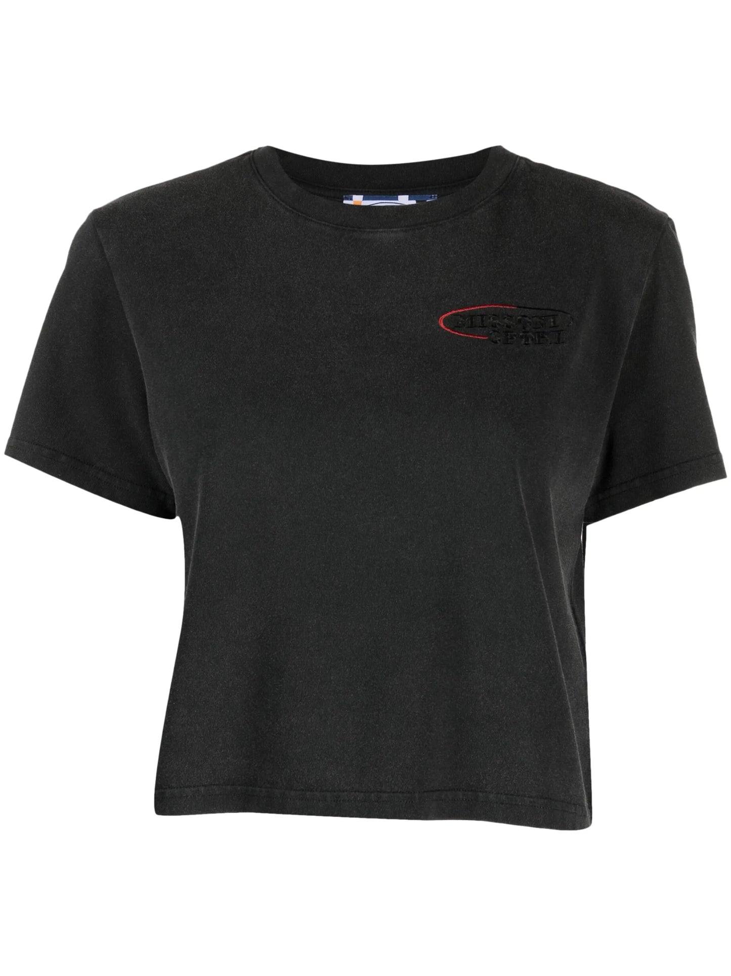 embroidered-logo cotton crop top