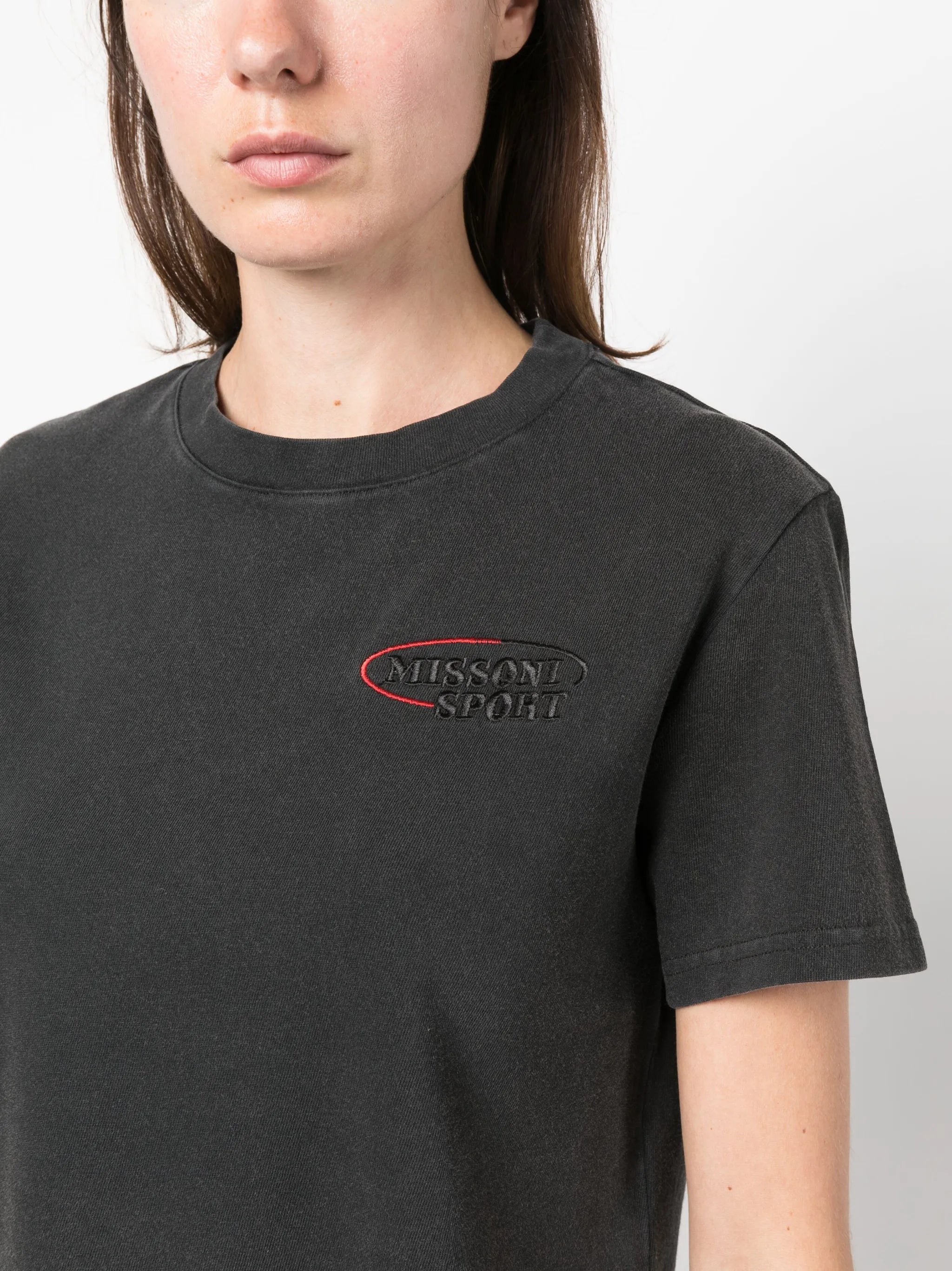 embroidered-logo cotton crop top
