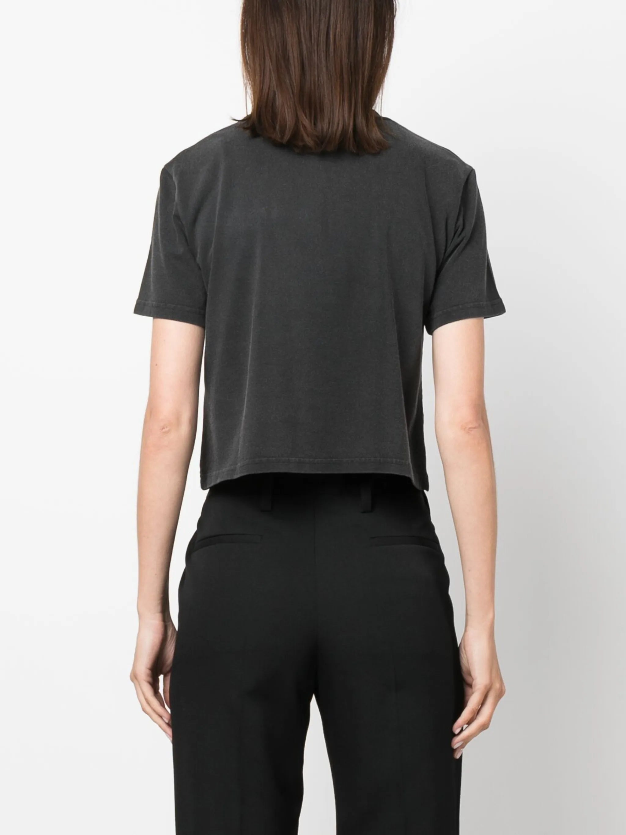 embroidered-logo cotton crop top