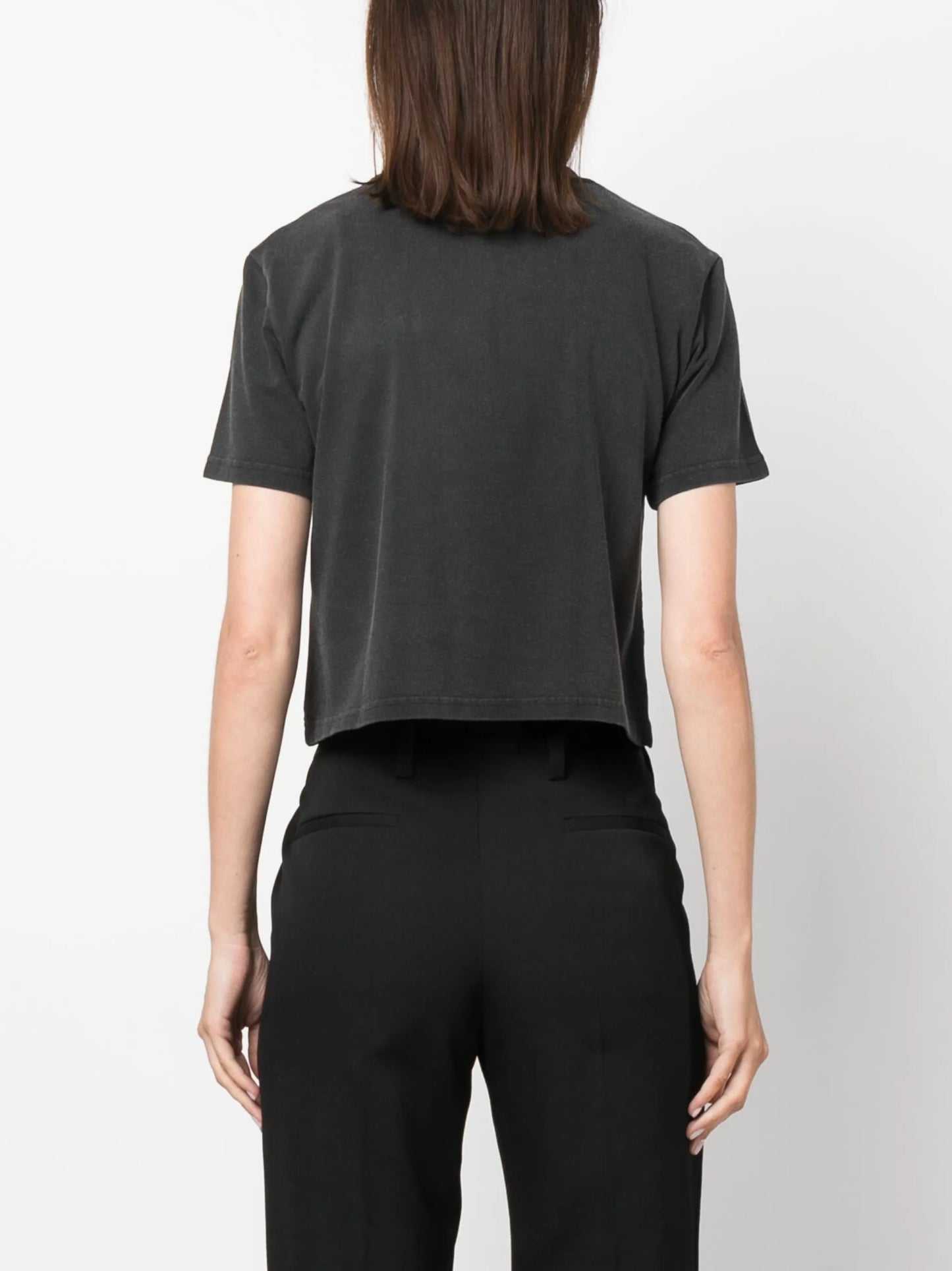 embroidered-logo cotton crop top