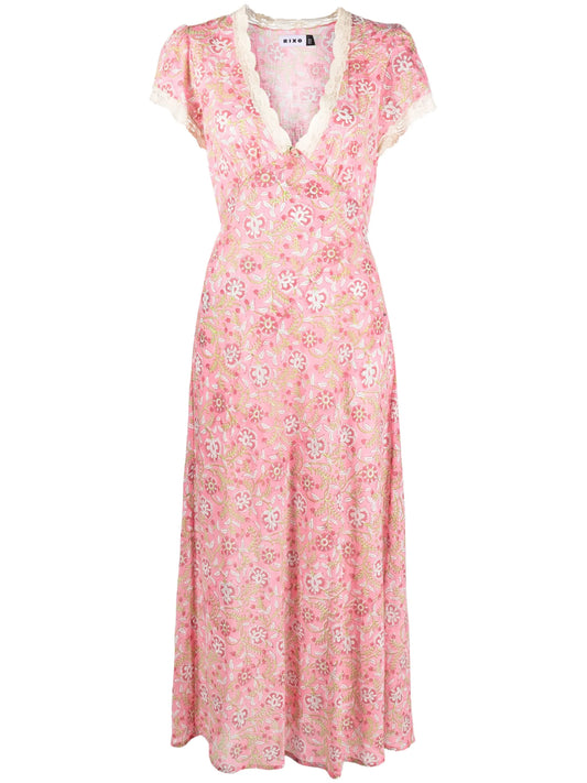 Clarice floral-print midi dress