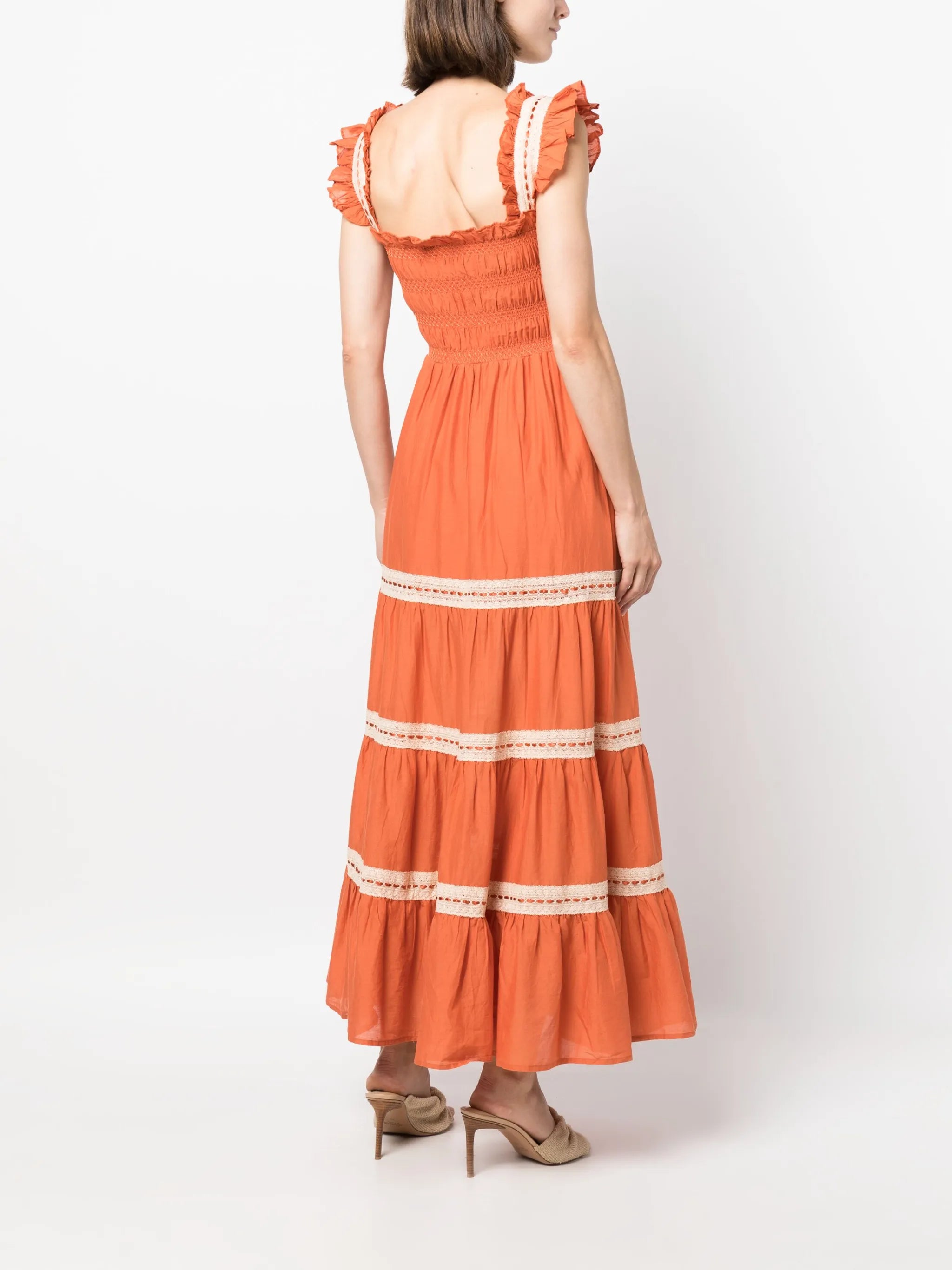 Aubrie crochet-trim cotton dress