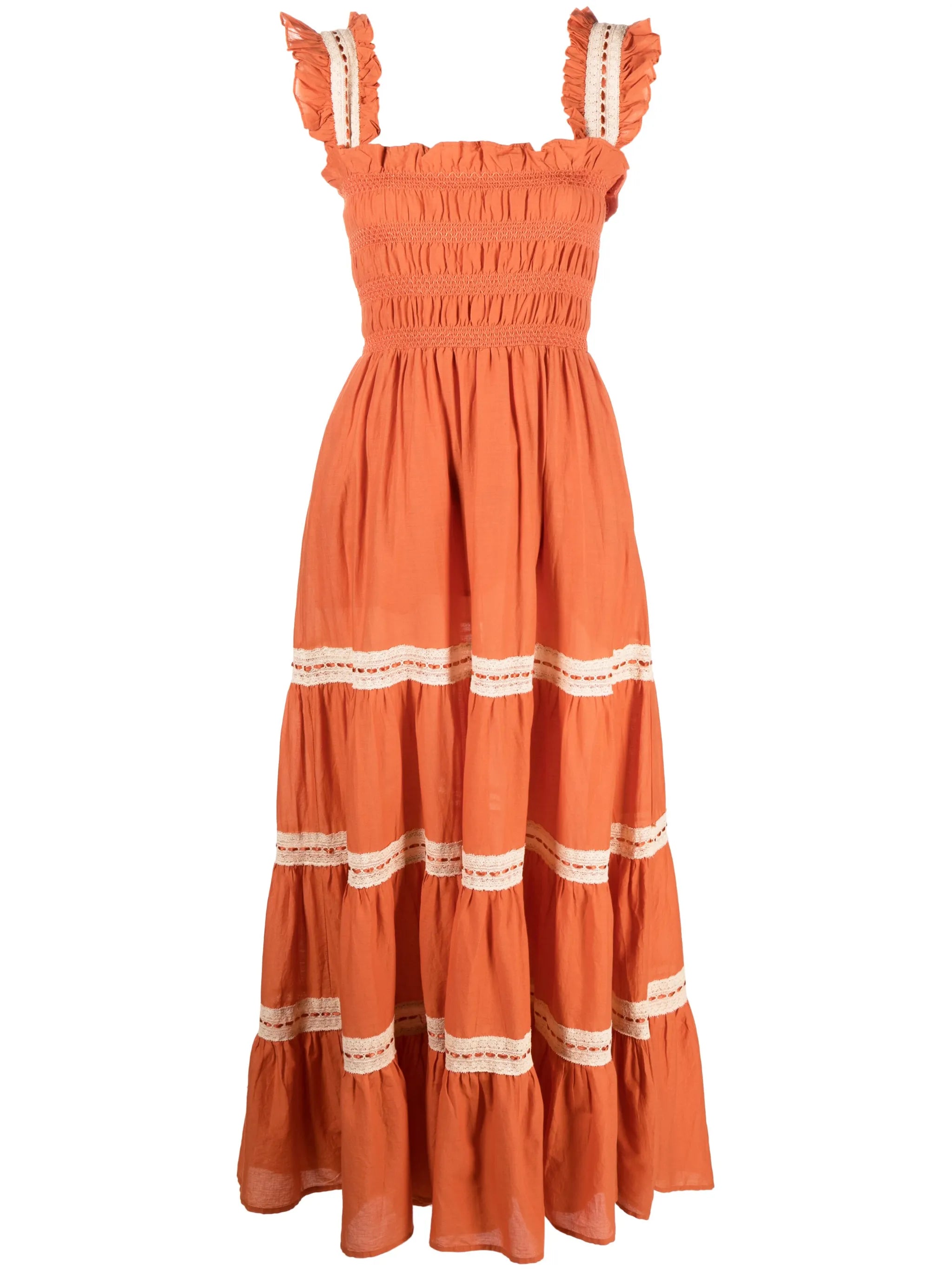 Aubrie crochet-trim cotton dress