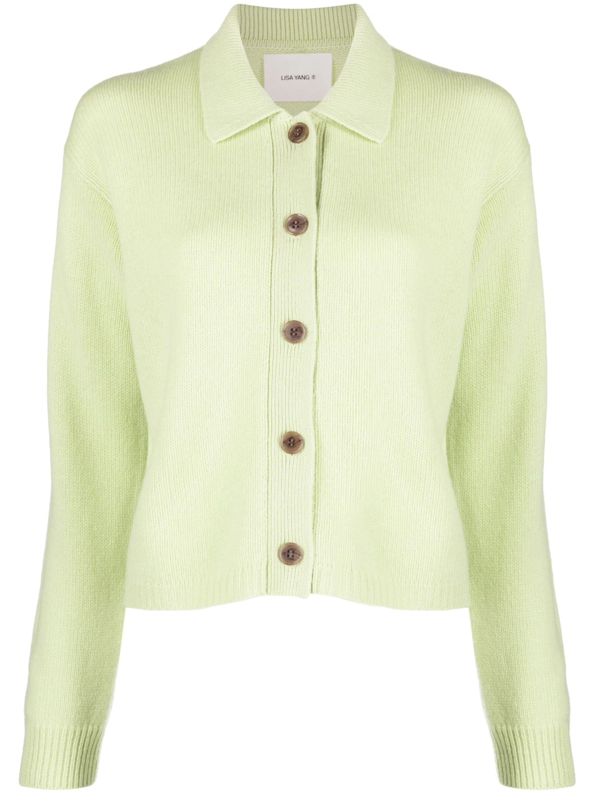 pointed-collar cashmere cardigan