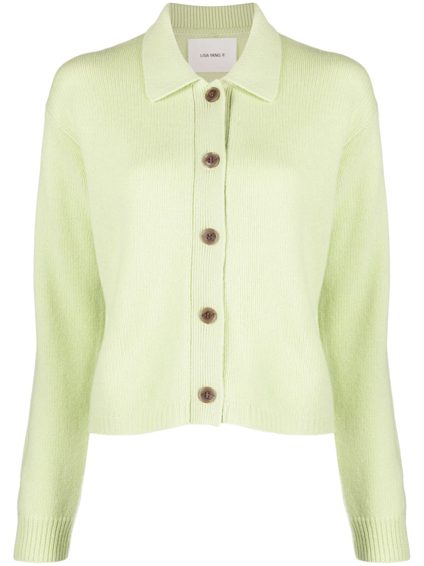 pointed-collar cashmere cardigan