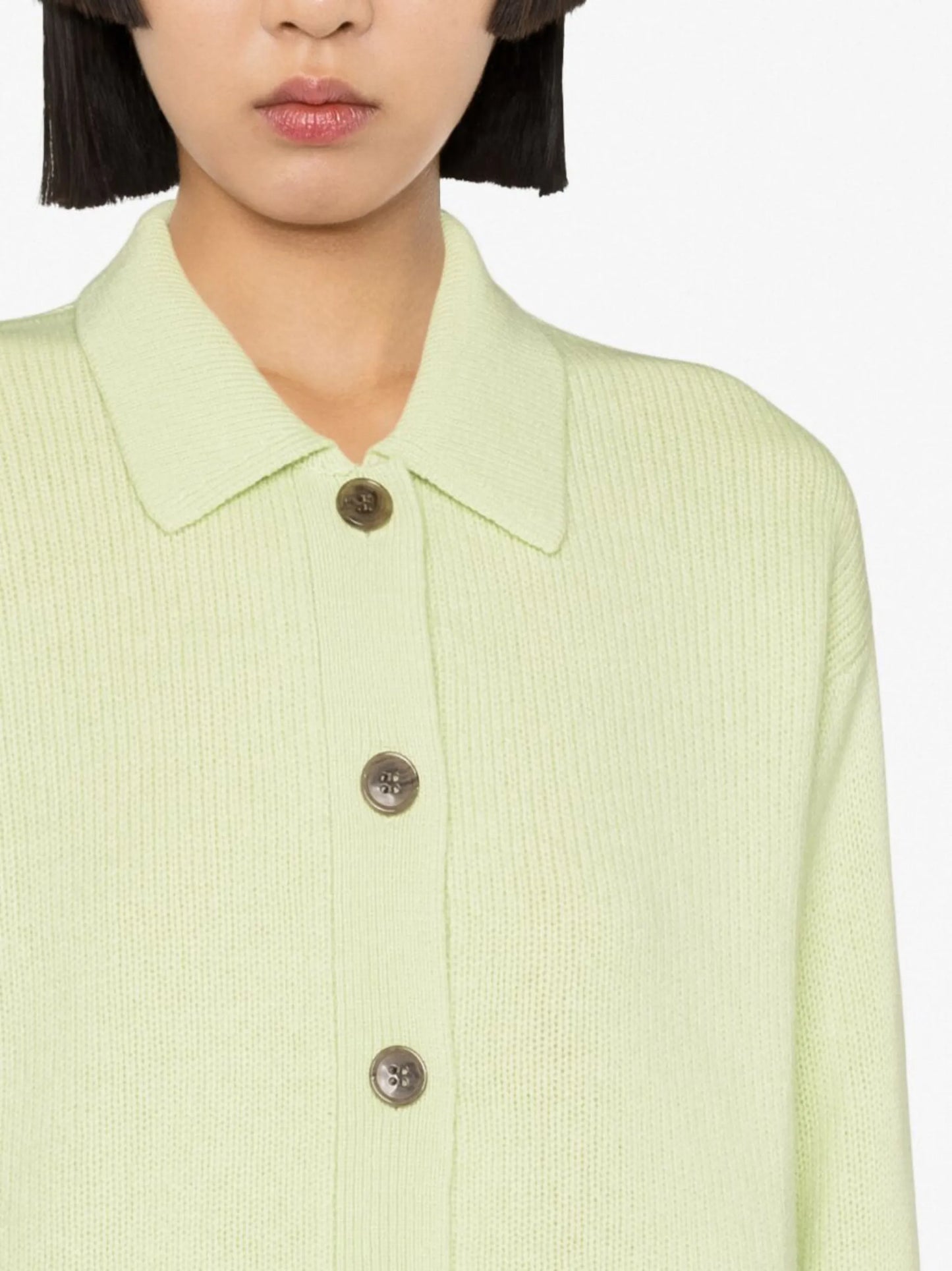 pointed-collar cashmere cardigan
