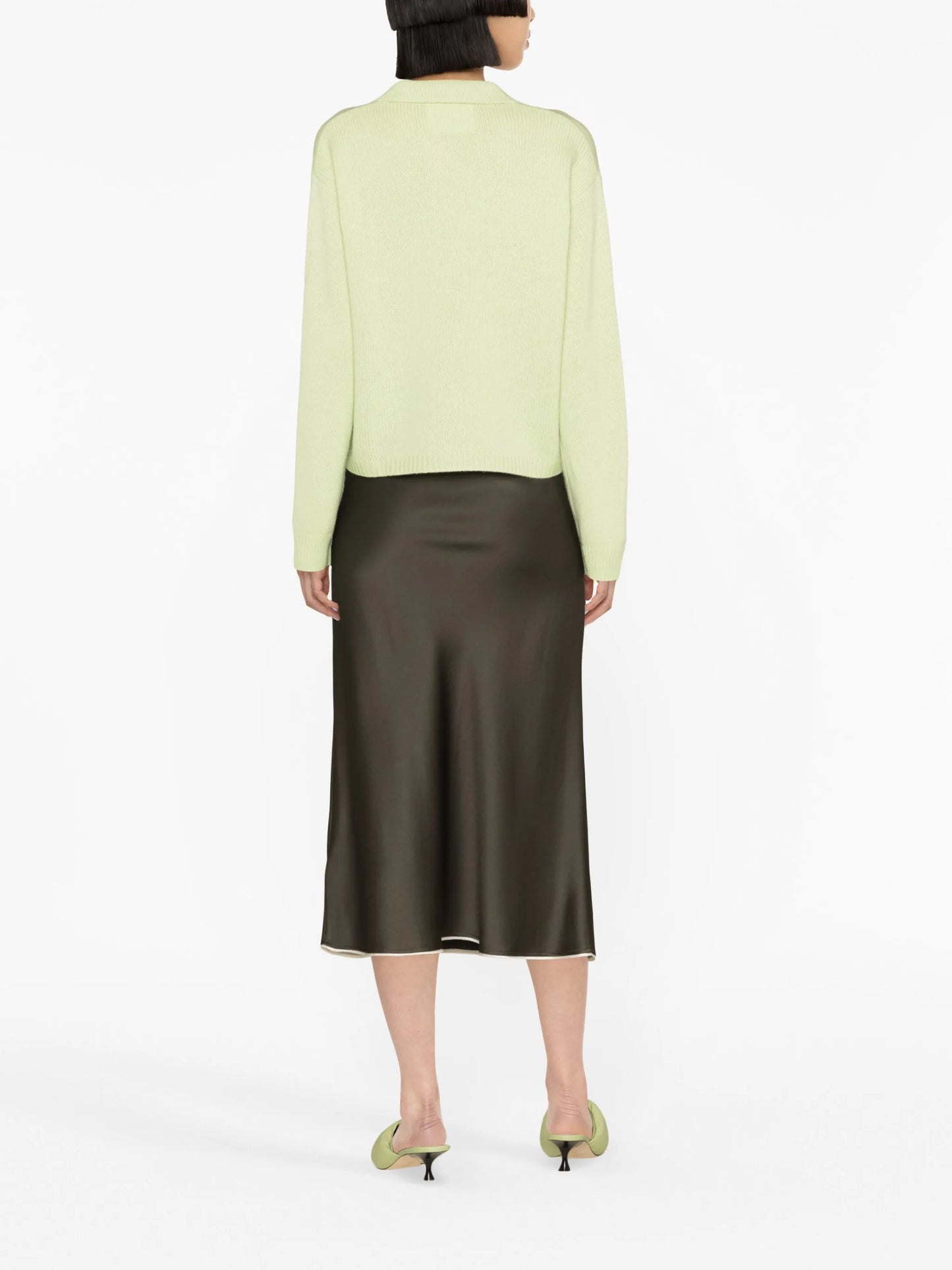 pointed-collar cashmere cardigan