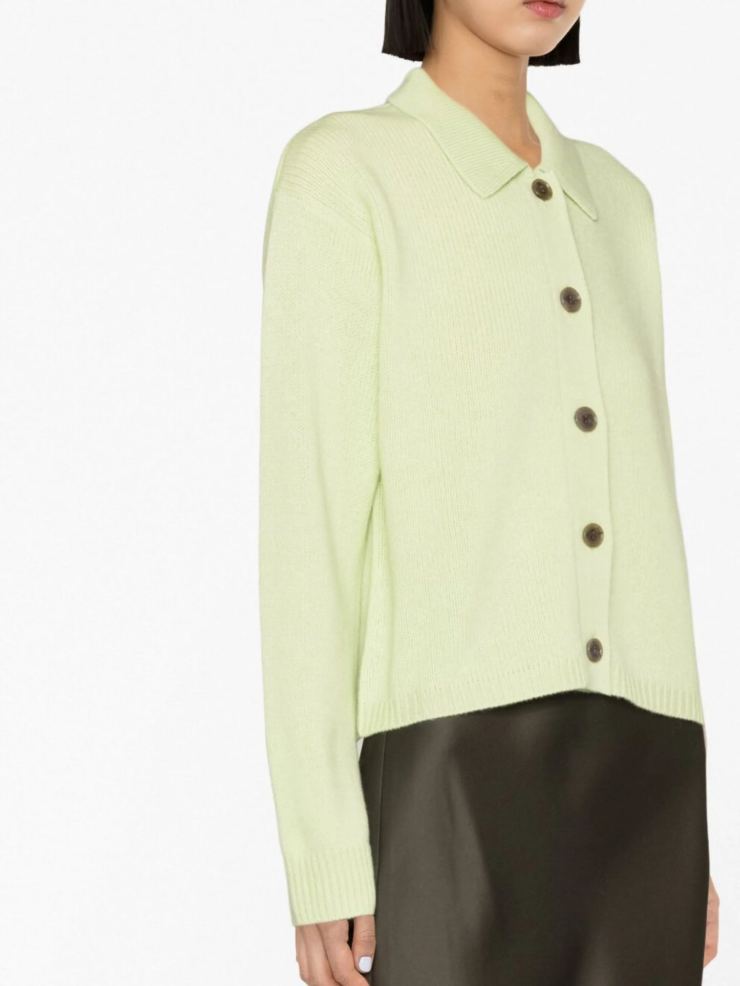 pointed-collar cashmere cardigan