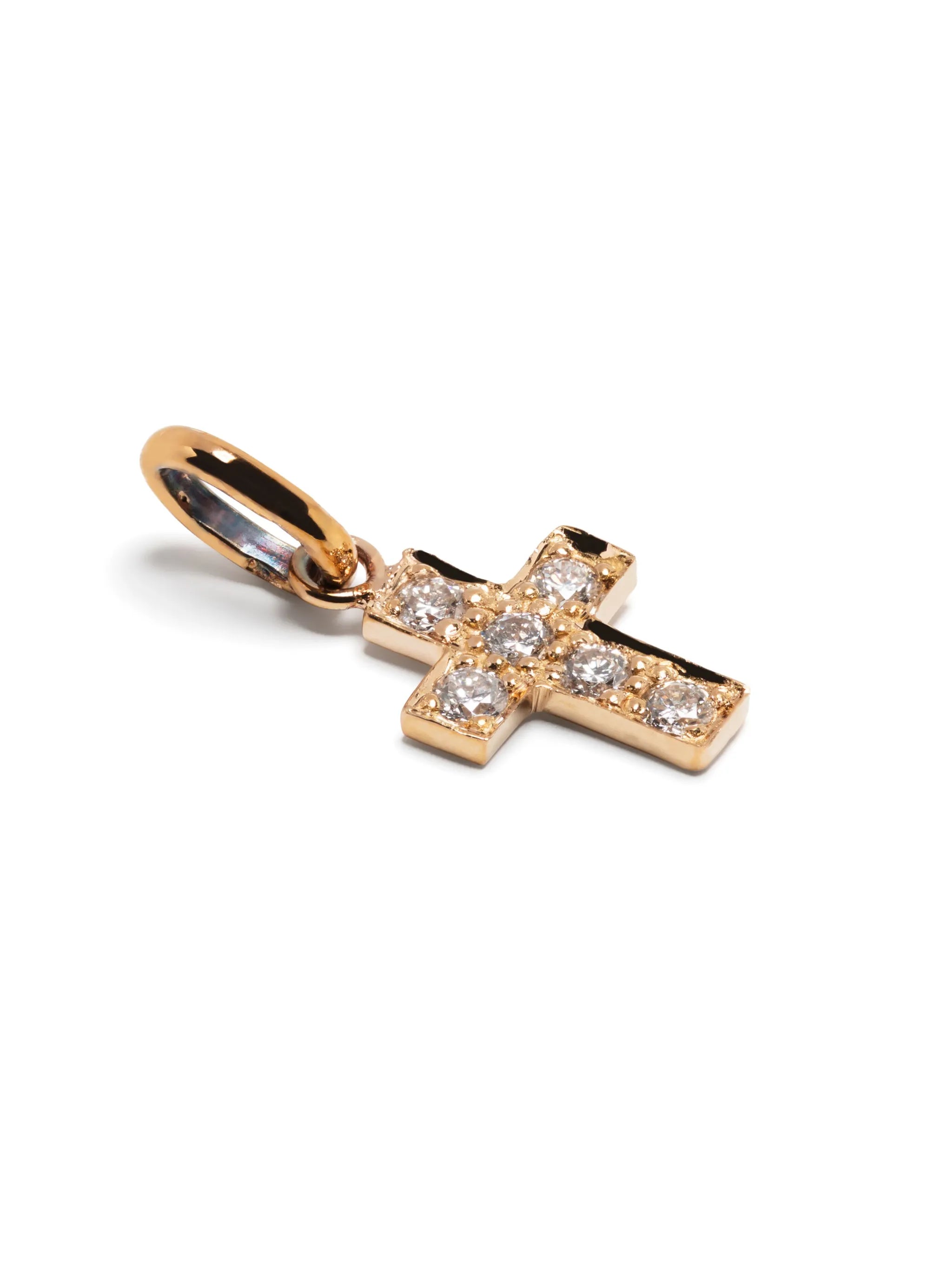 18kt rose gold Cross diamond pendant