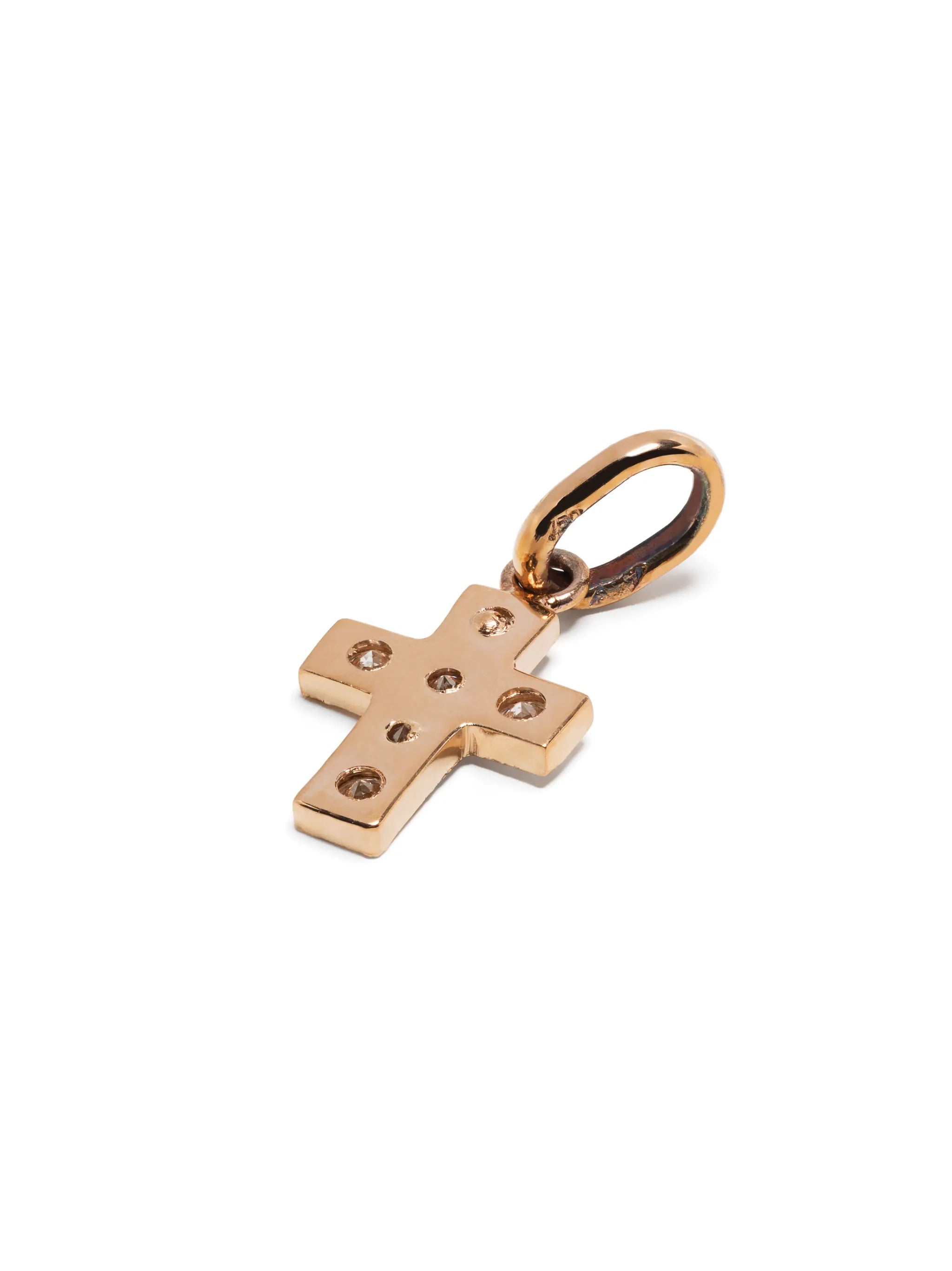 18kt rose gold Cross diamond pendant