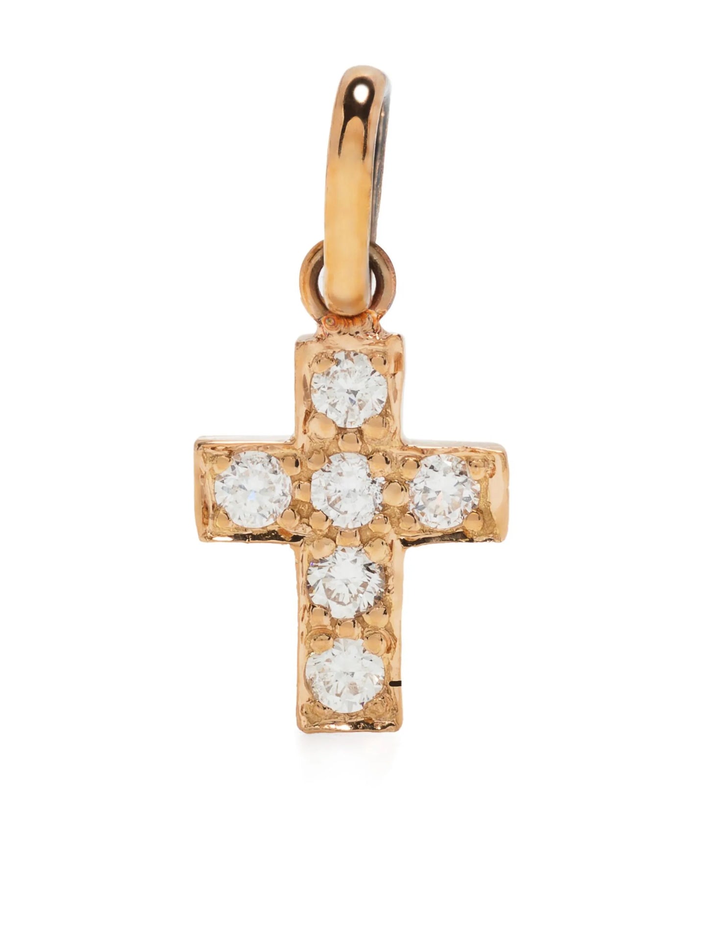 18kt rose gold Cross diamond pendant
