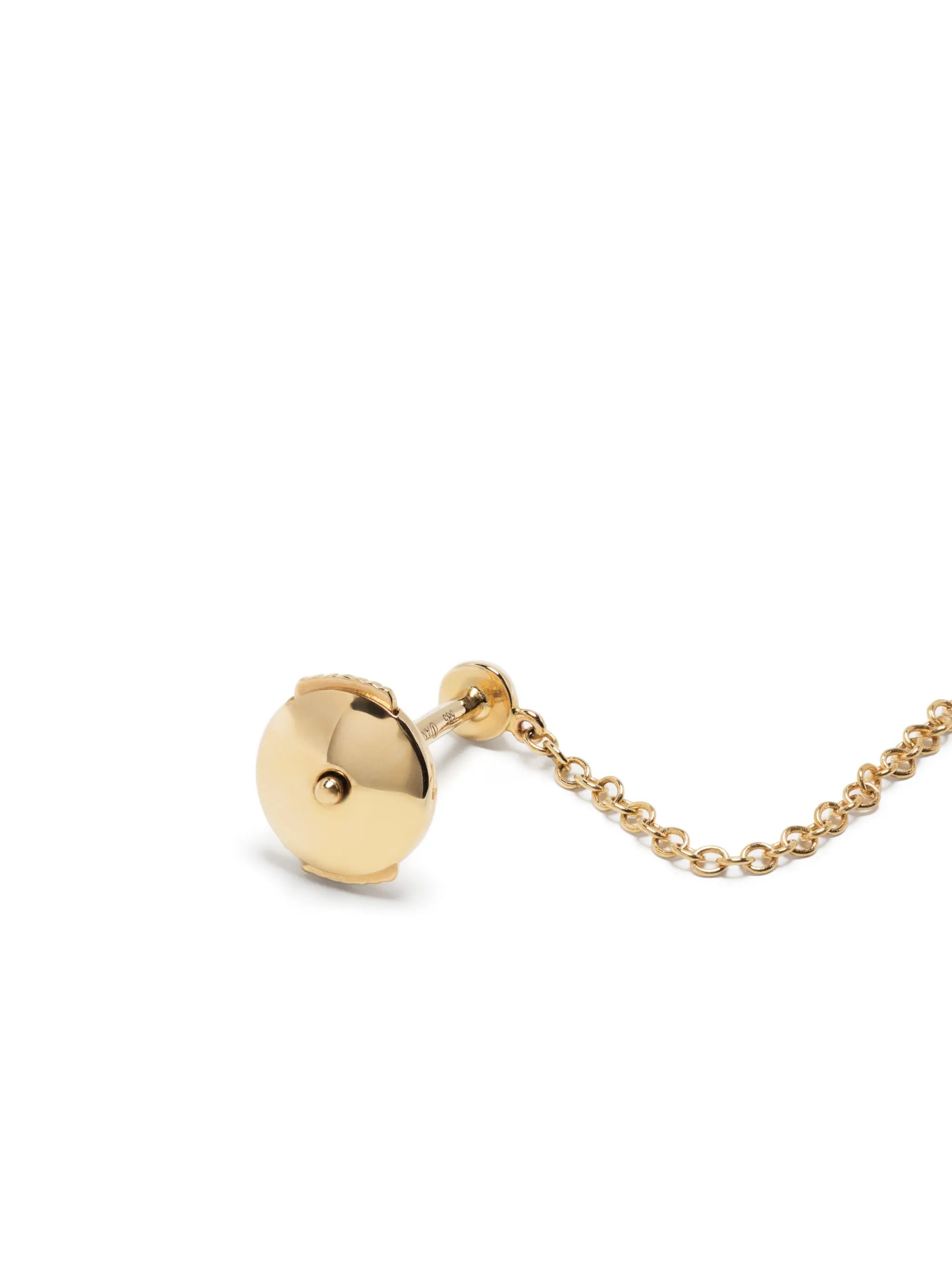 yellow gold pearl drop circle earring