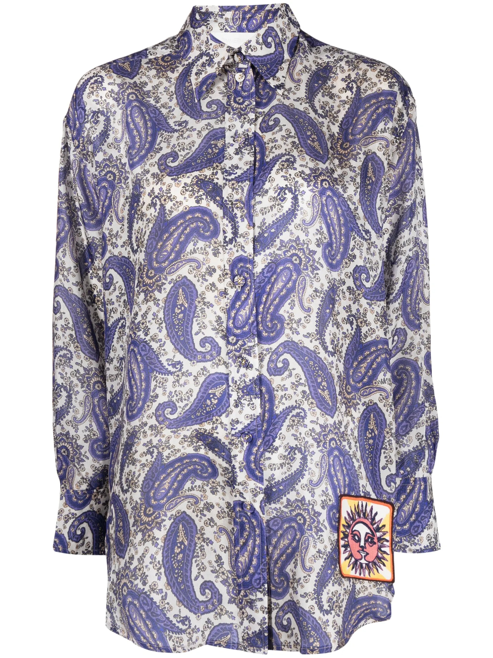 Devi paisley-print silk shirt