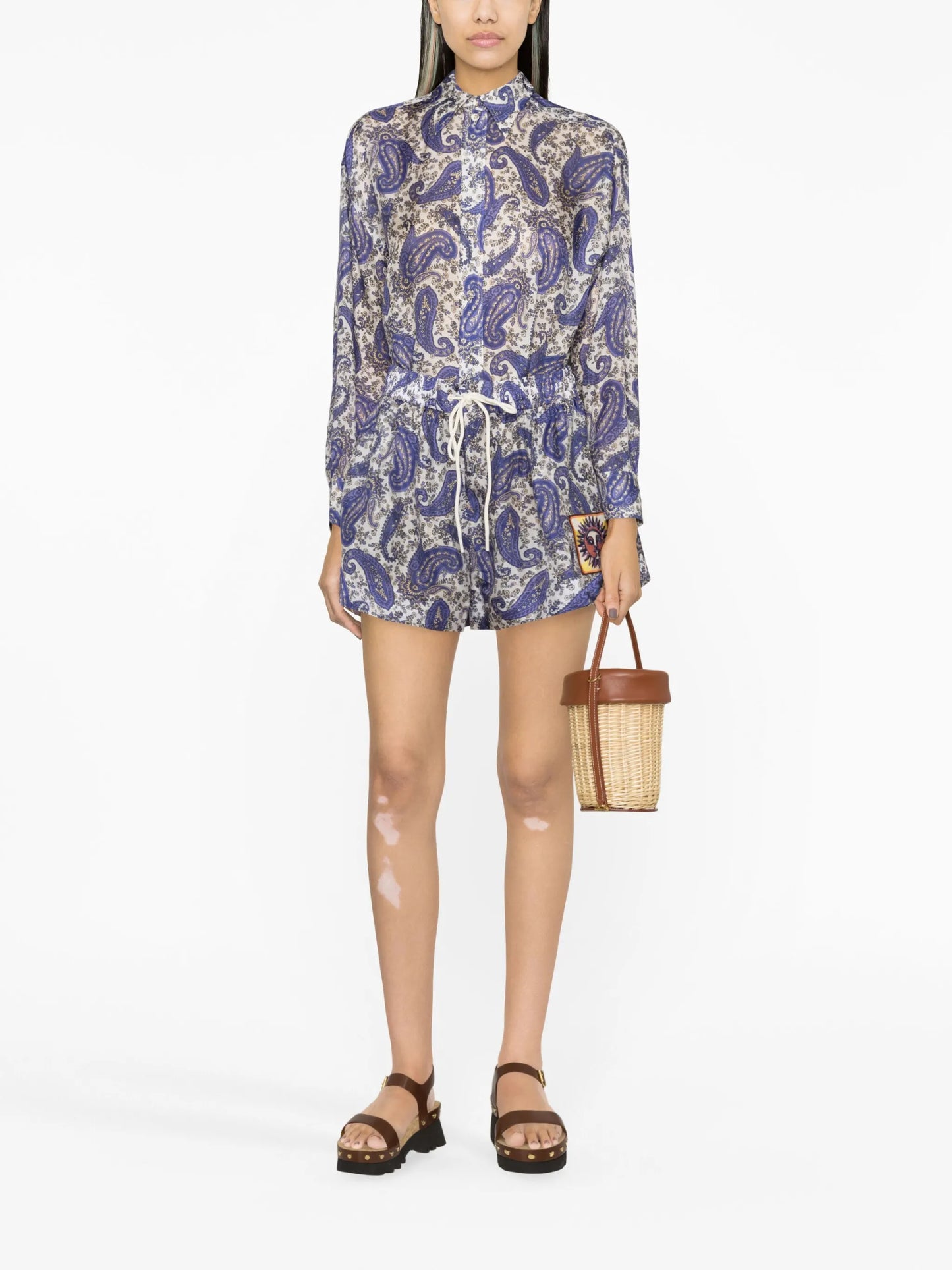 Devi paisley-print silk shirt