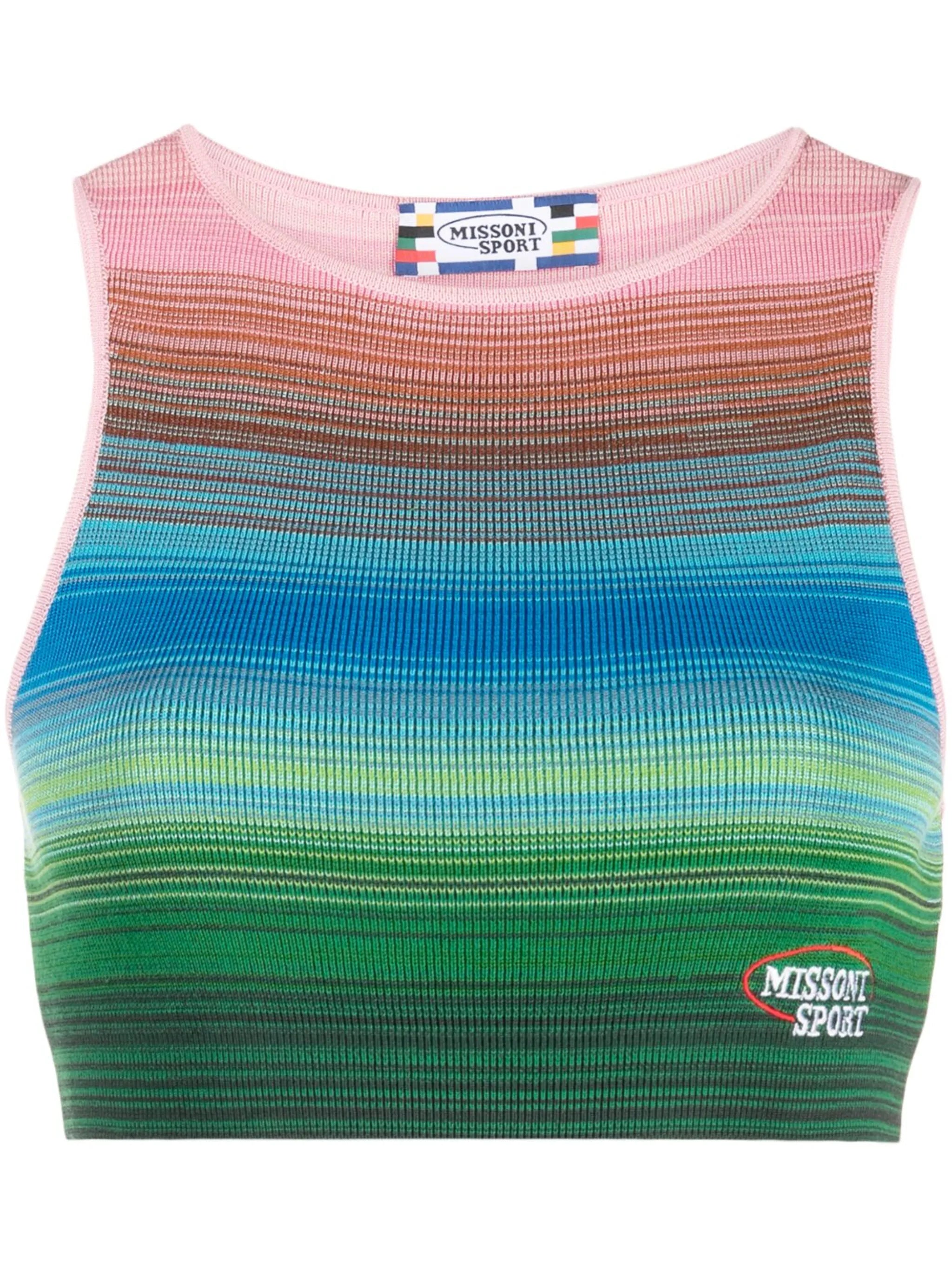 striped cropped tank top