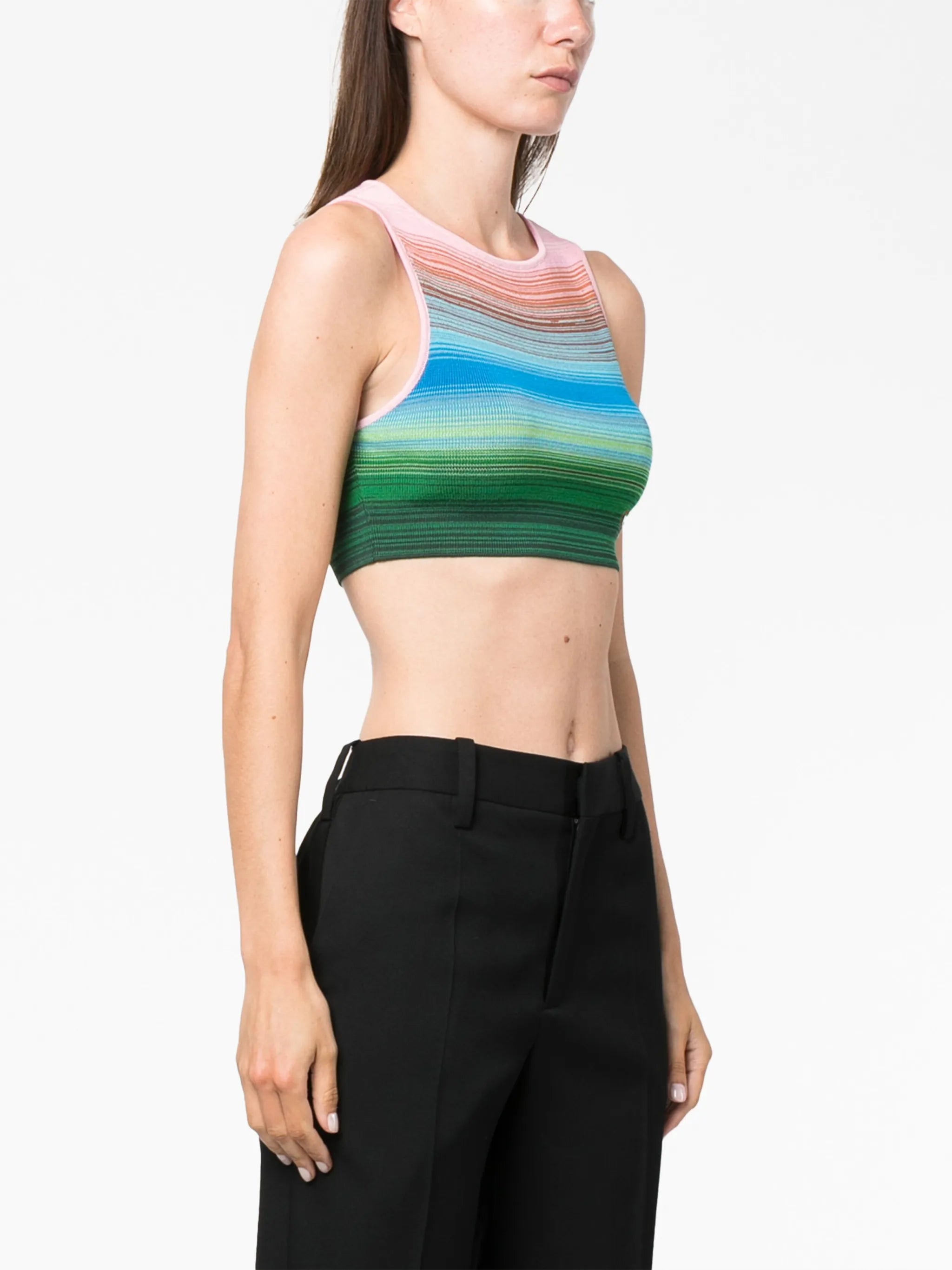 striped cropped tank top