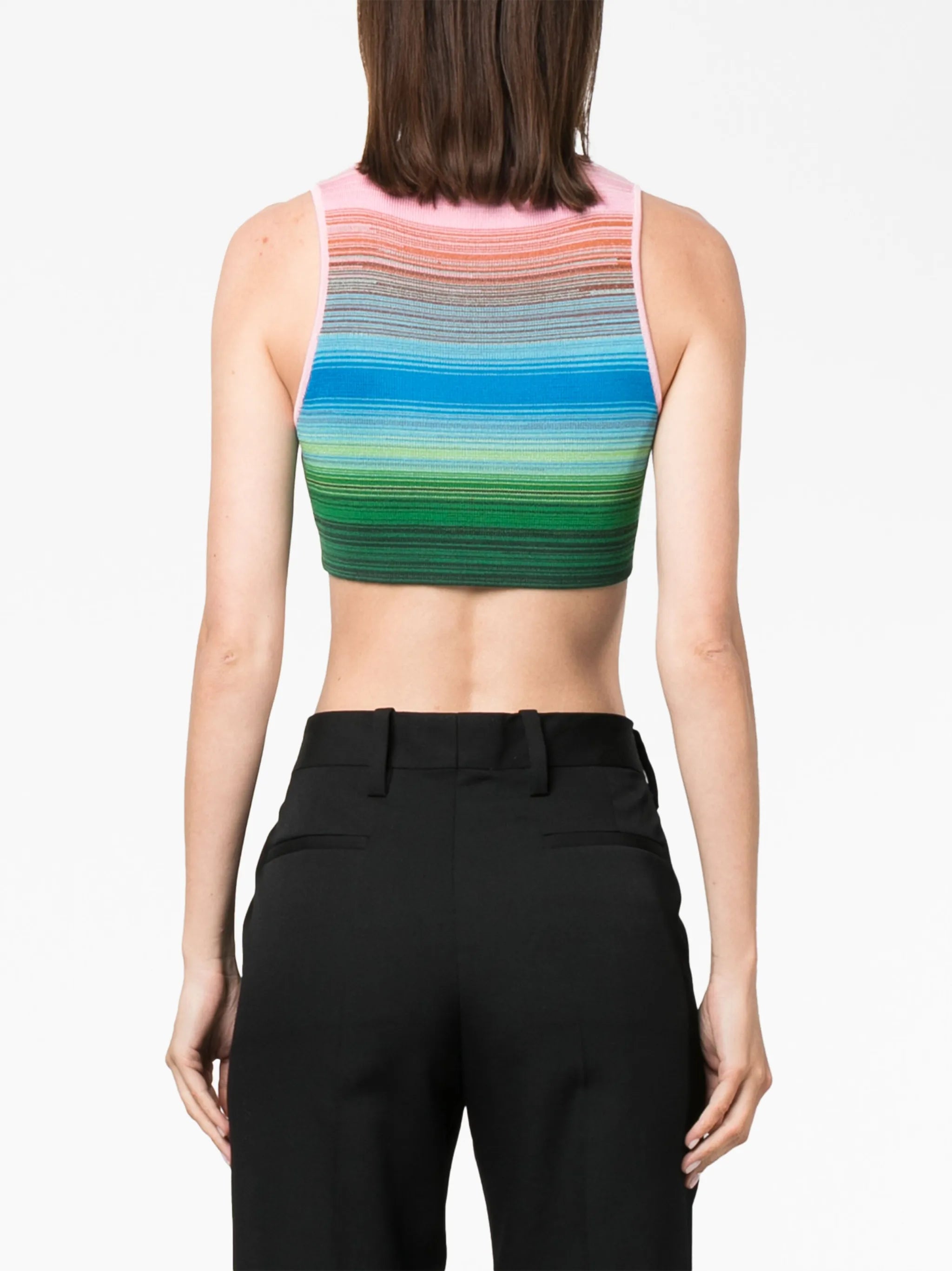 striped cropped tank top