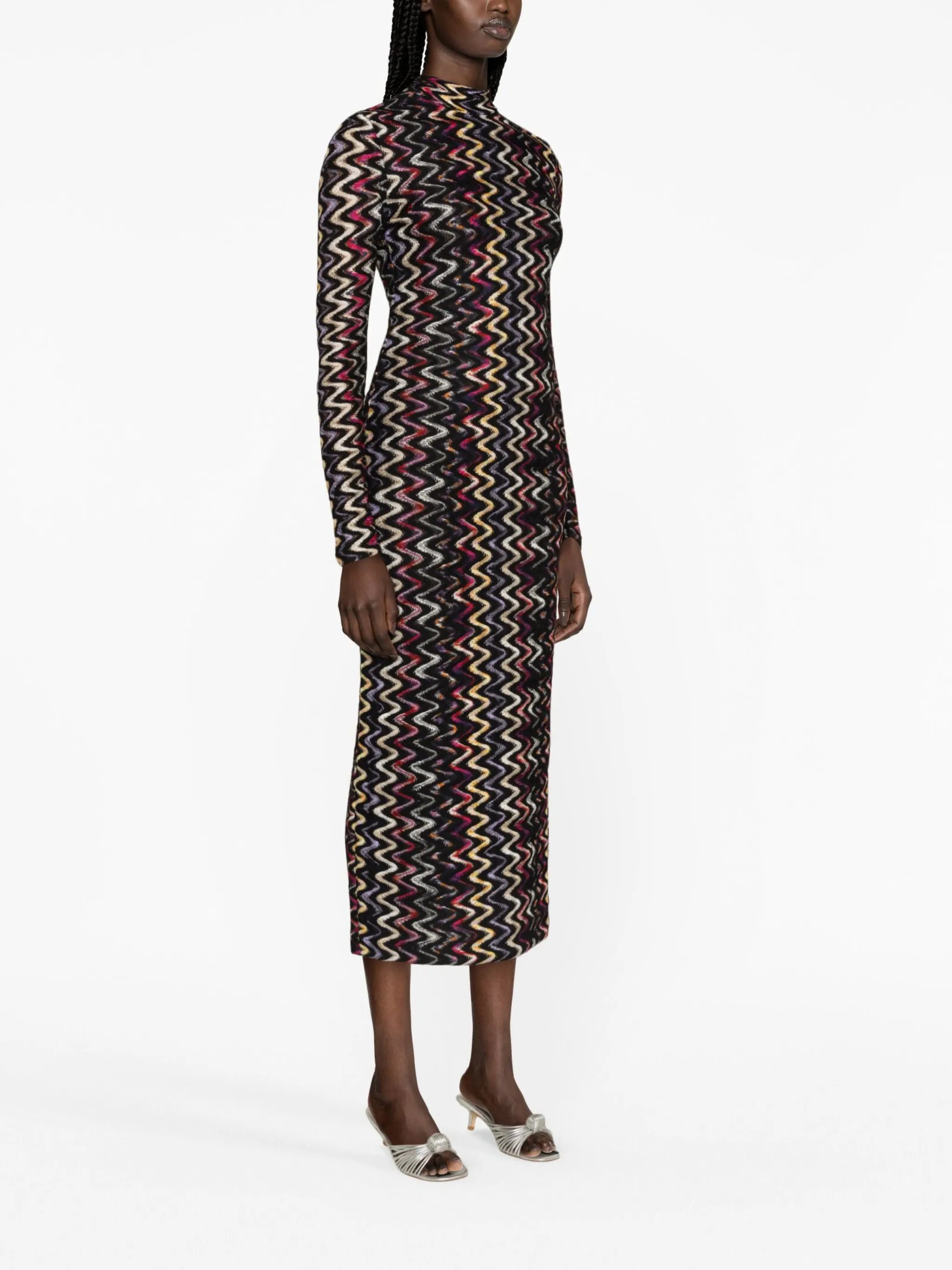 zigzag-pattern maxi dress