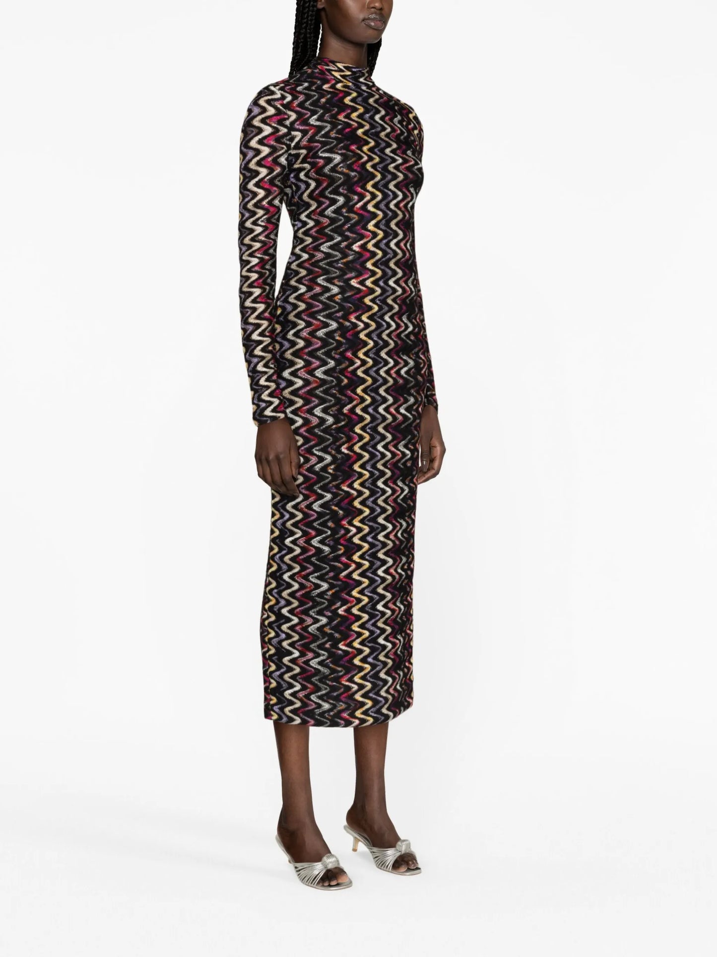 zigzag-pattern maxi dress