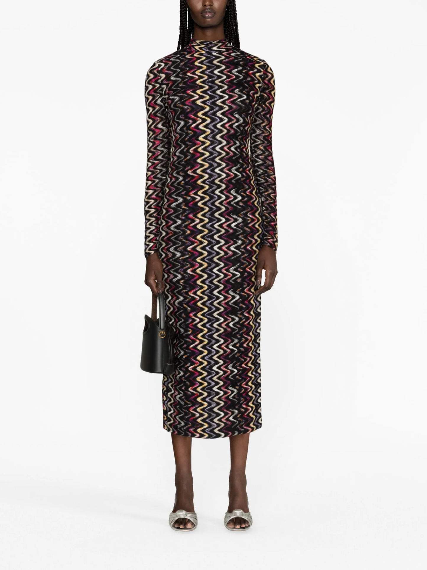 zigzag-pattern maxi dress
