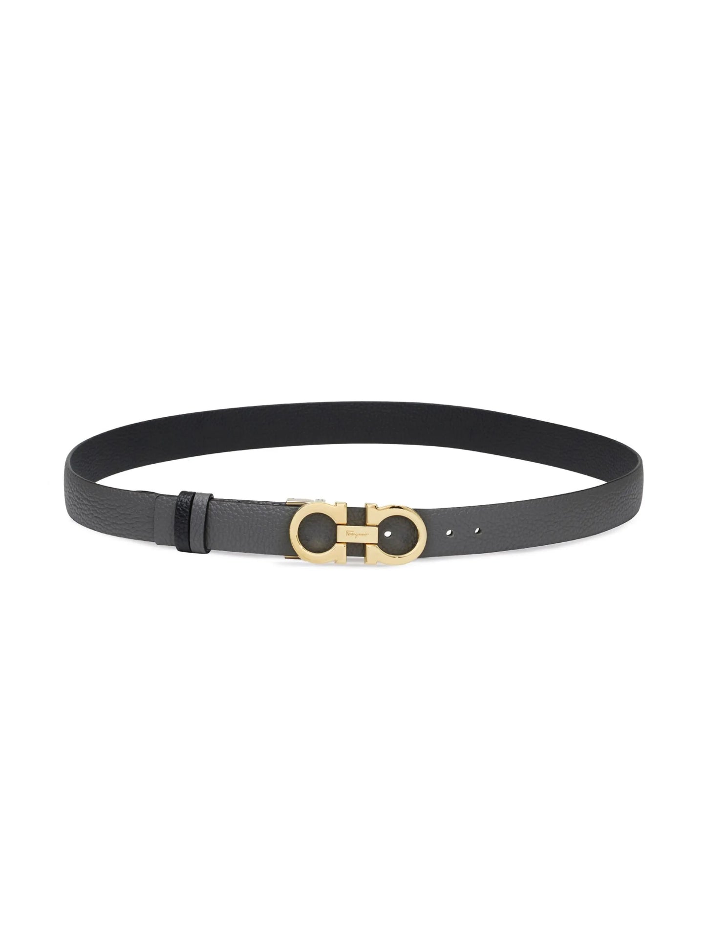 Gancini-buckle reversible leather belt